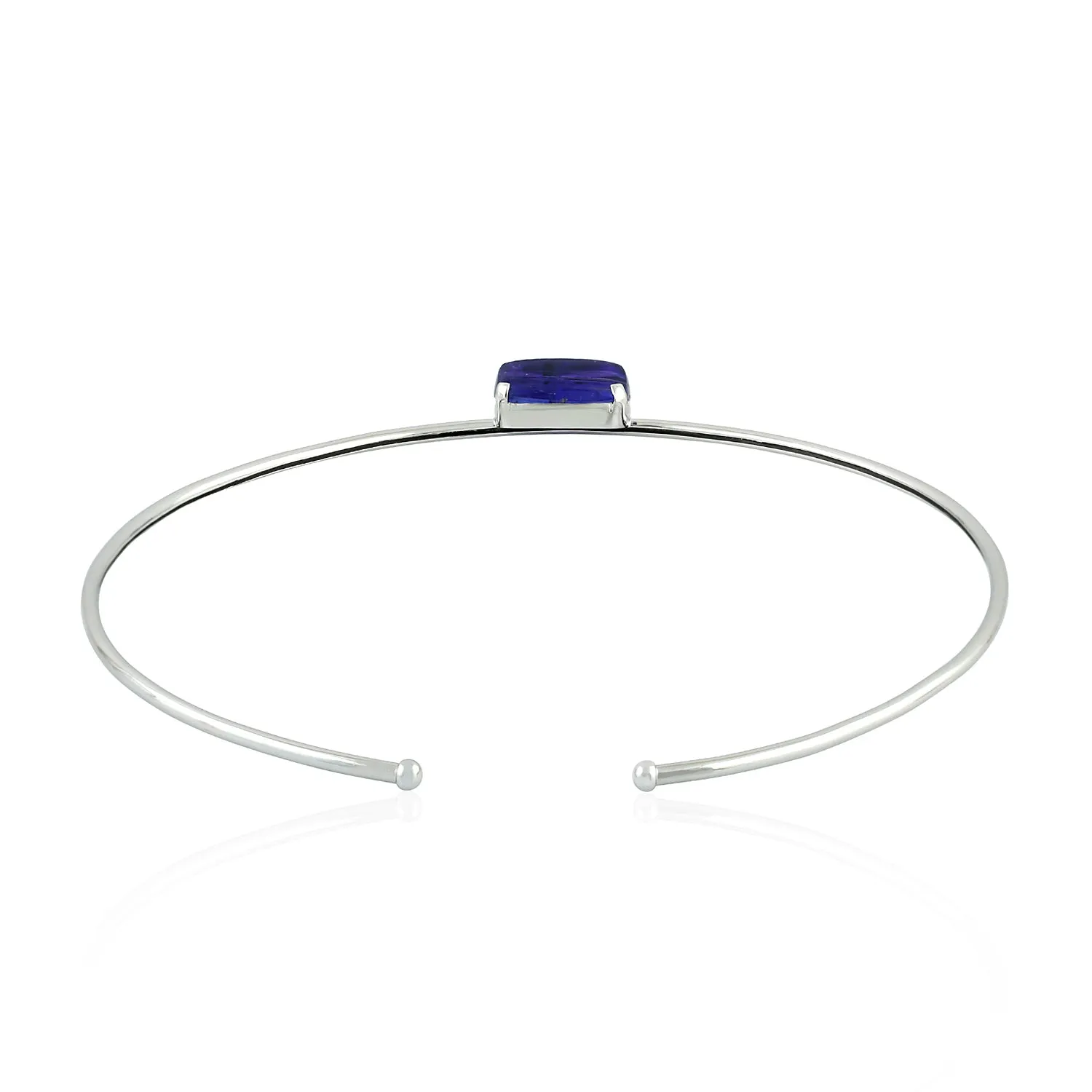 18K White Gold Tanzanite Choker Necklace December Birthstone Jewelry