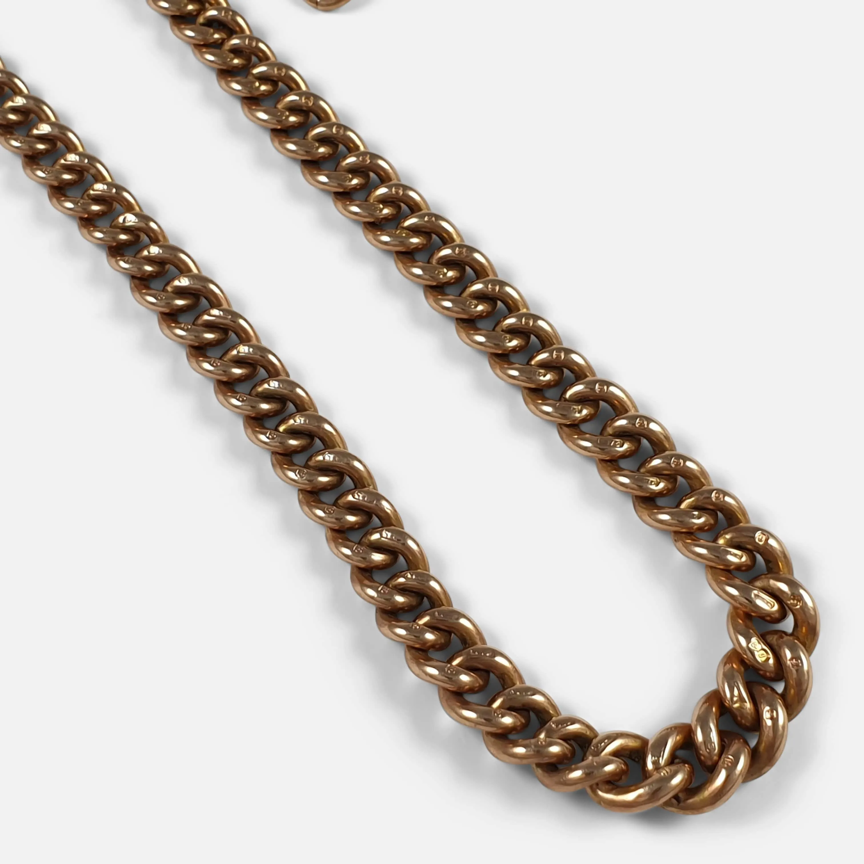 1920s 9ct Rose Gold Albert Watch Chain, 38.7 Grams