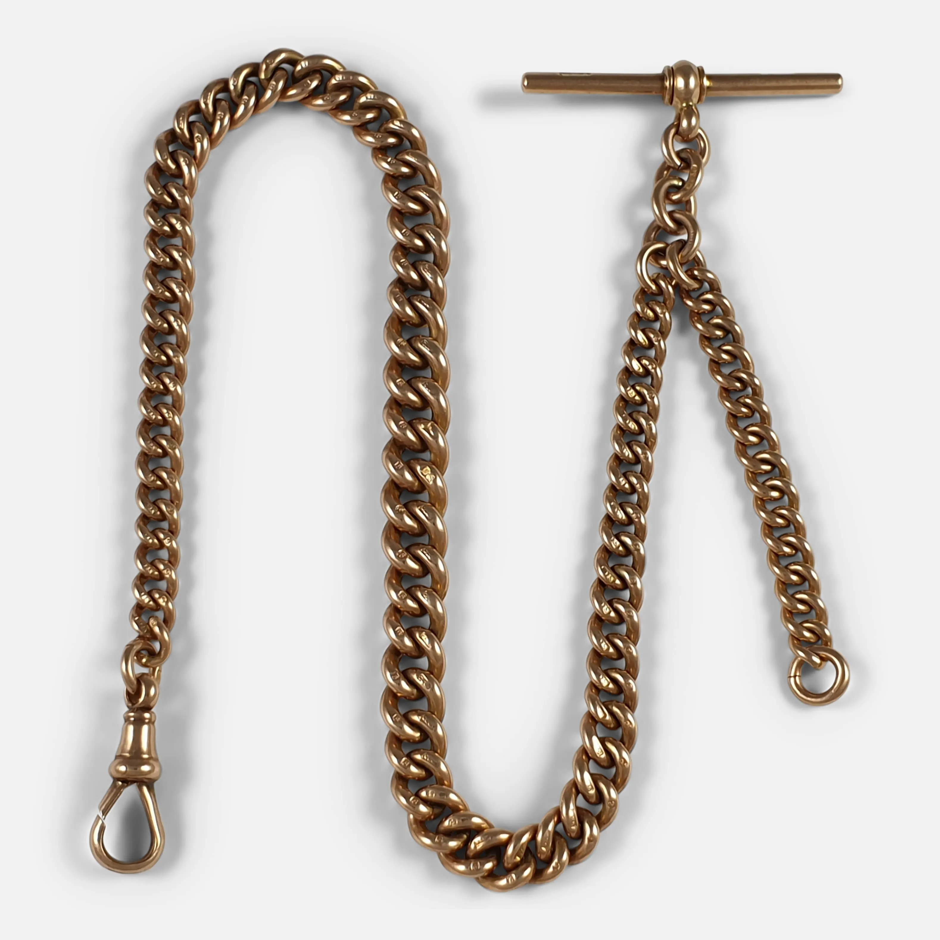 1920s 9ct Rose Gold Albert Watch Chain, 38.7 Grams