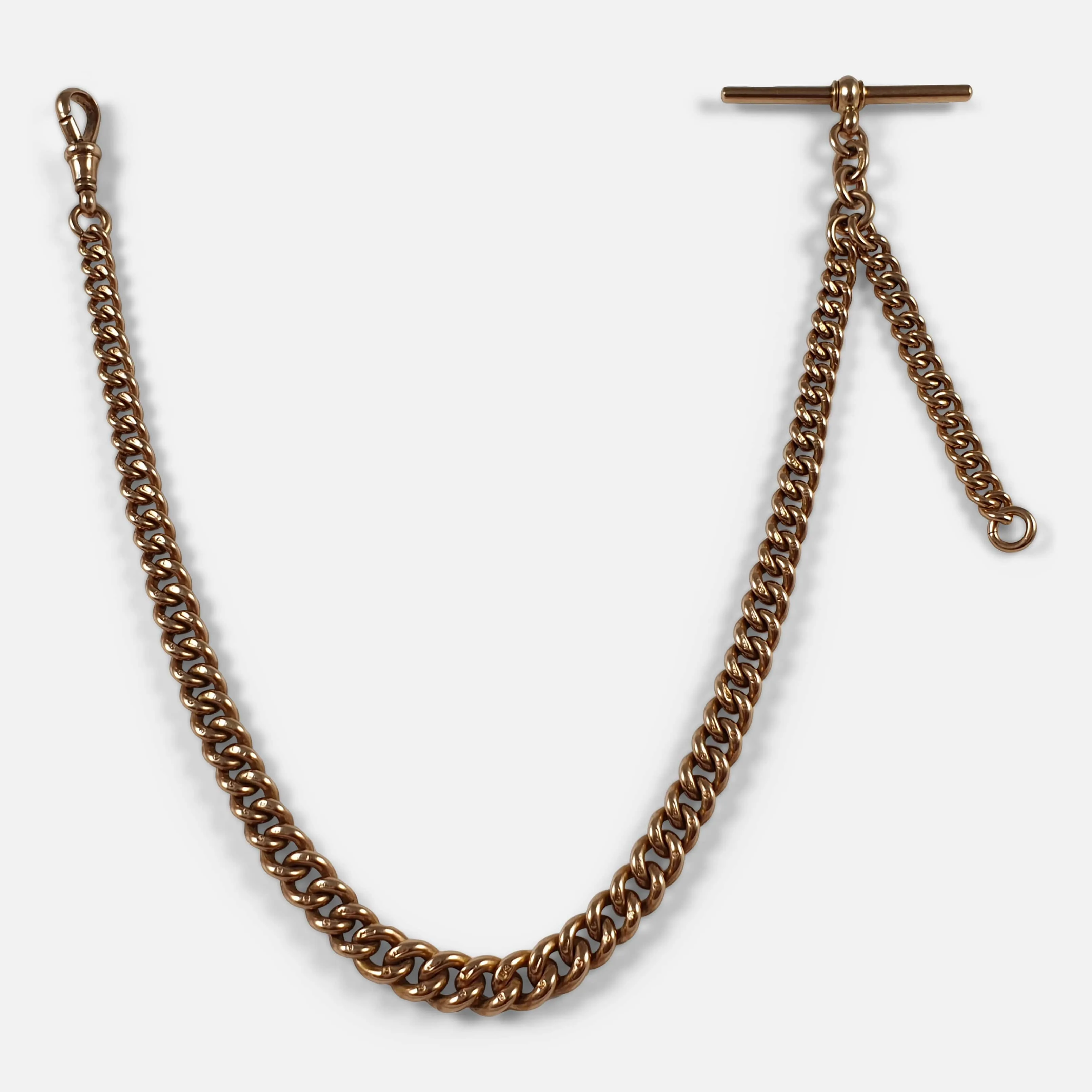 1920s 9ct Rose Gold Albert Watch Chain, 38.7 Grams