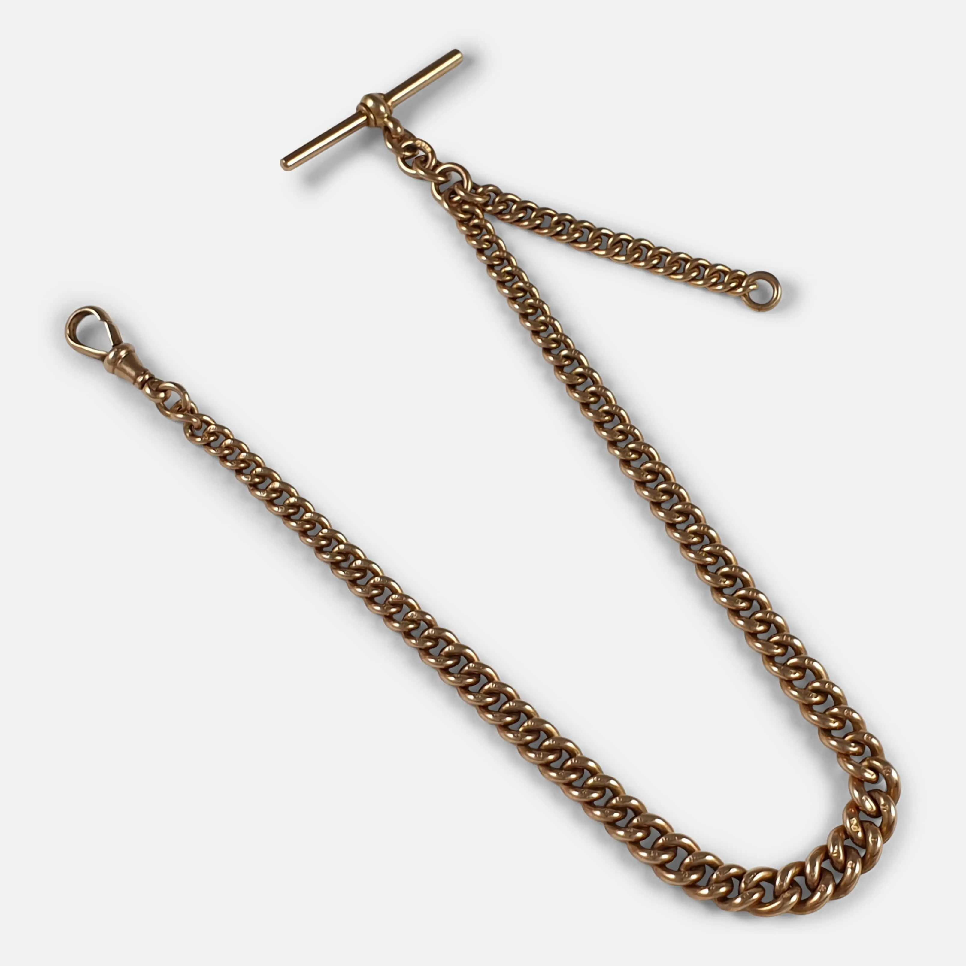 1920s 9ct Rose Gold Albert Watch Chain, 38.7 Grams