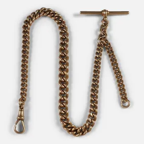 1920s 9ct Rose Gold Albert Watch Chain, 38.7 Grams
