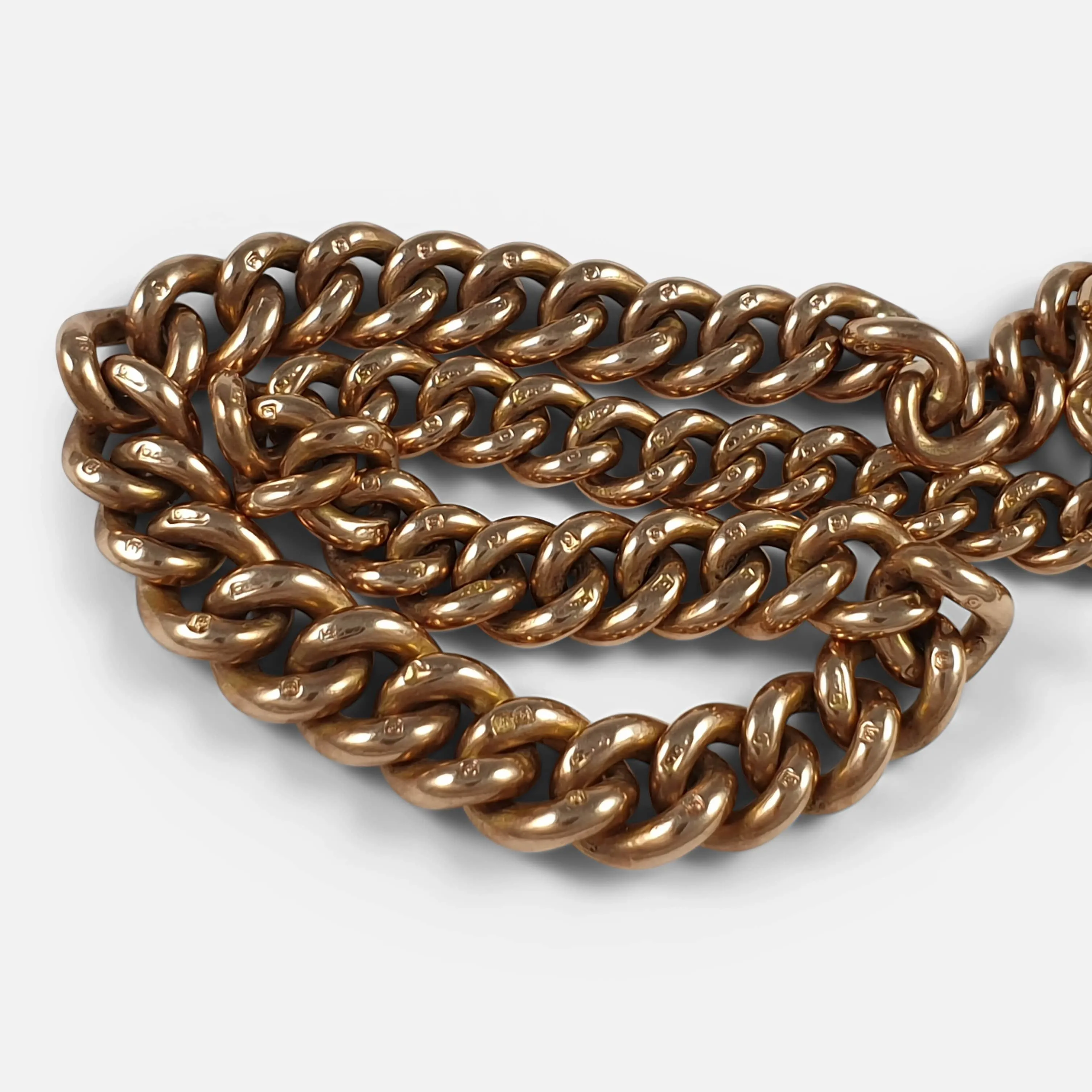 1920s 9ct Rose Gold Albert Watch Chain, 38.7 Grams