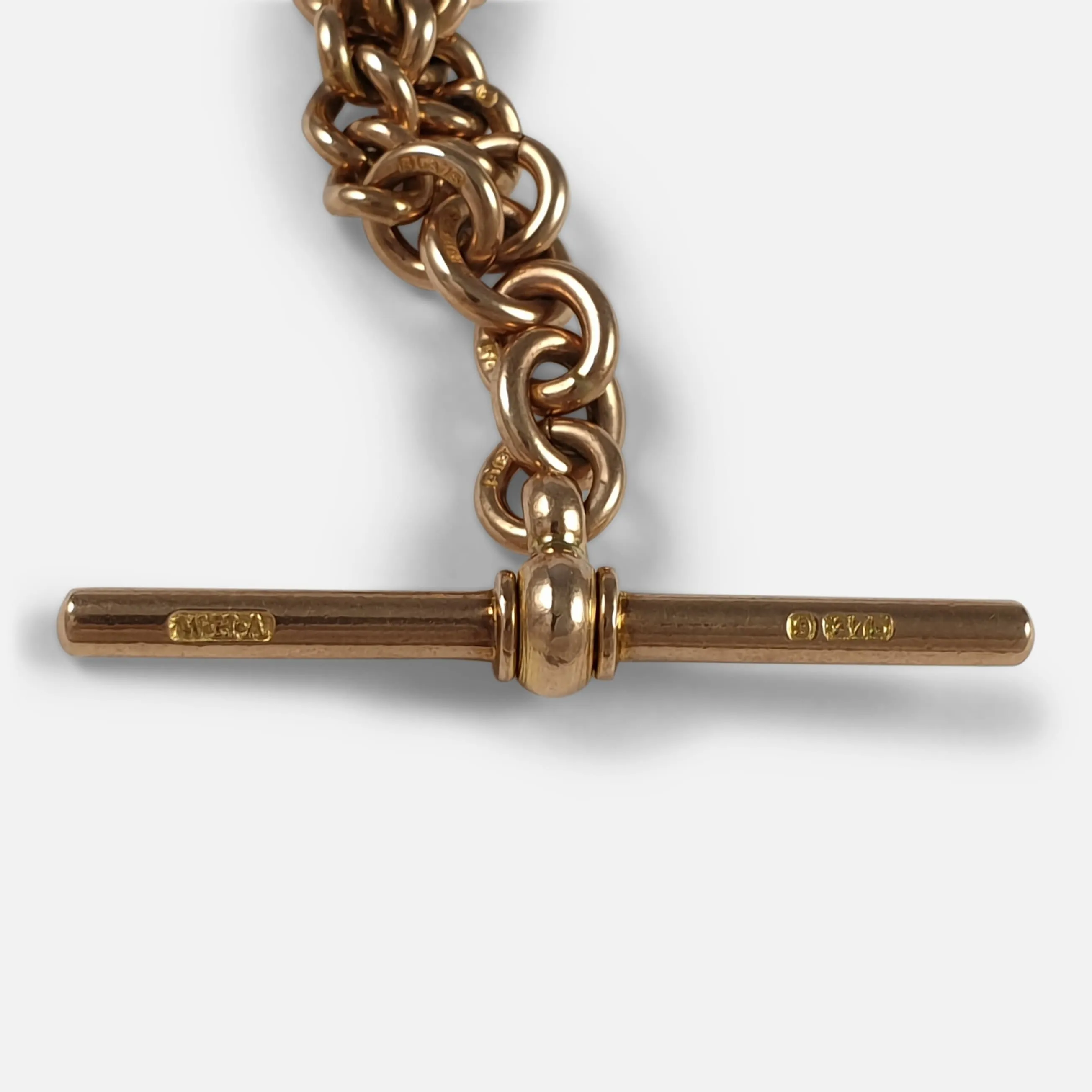 1920s 9ct Rose Gold Albert Watch Chain, 38.7 Grams