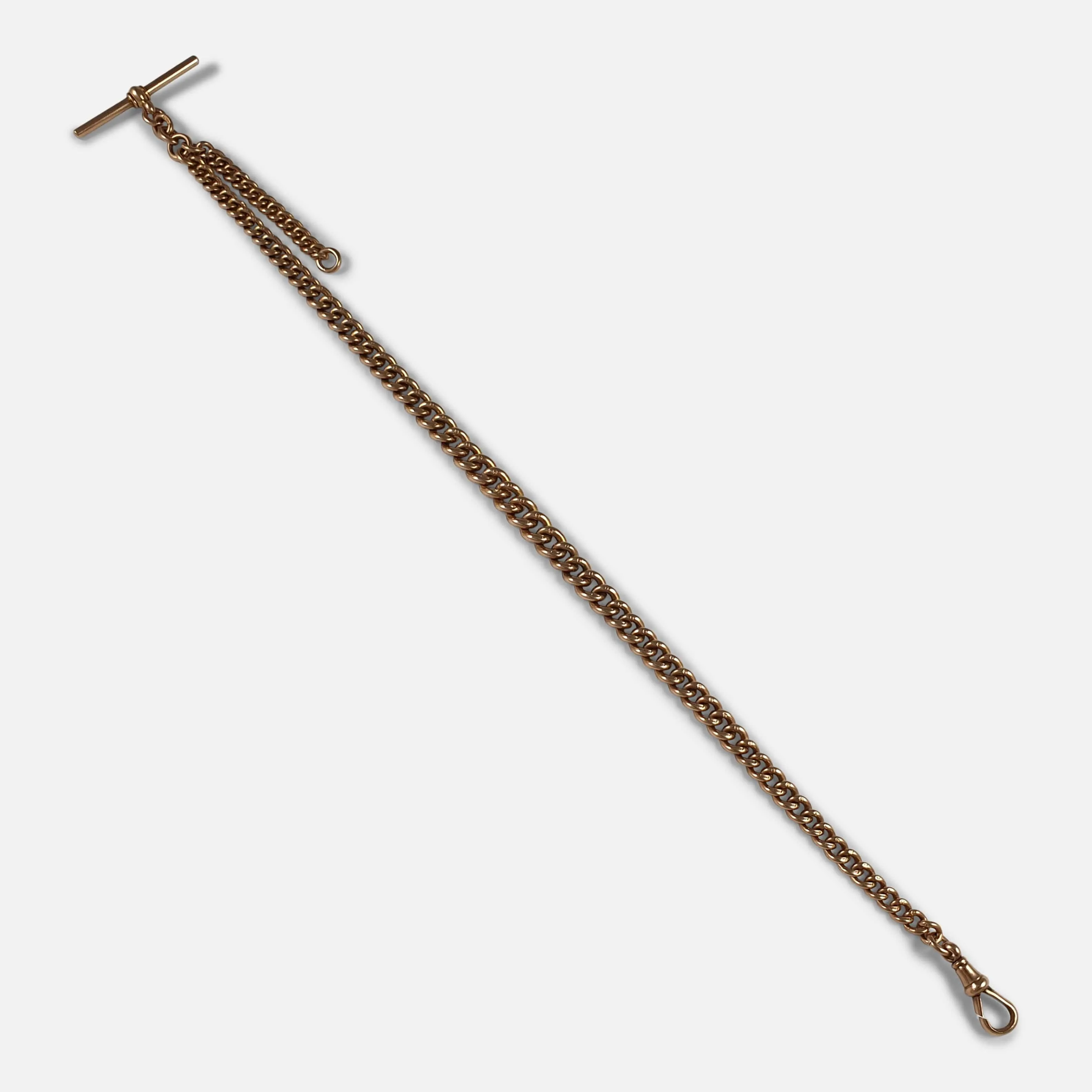 1920s 9ct Rose Gold Albert Watch Chain, 38.7 Grams