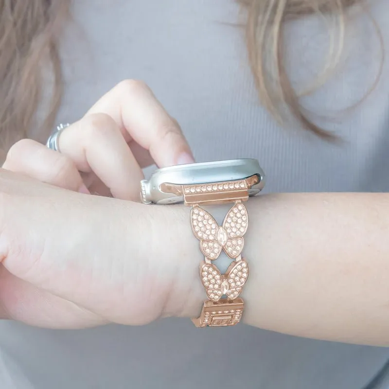 Amabilis Diamond Butterfly Stainless Steel Band