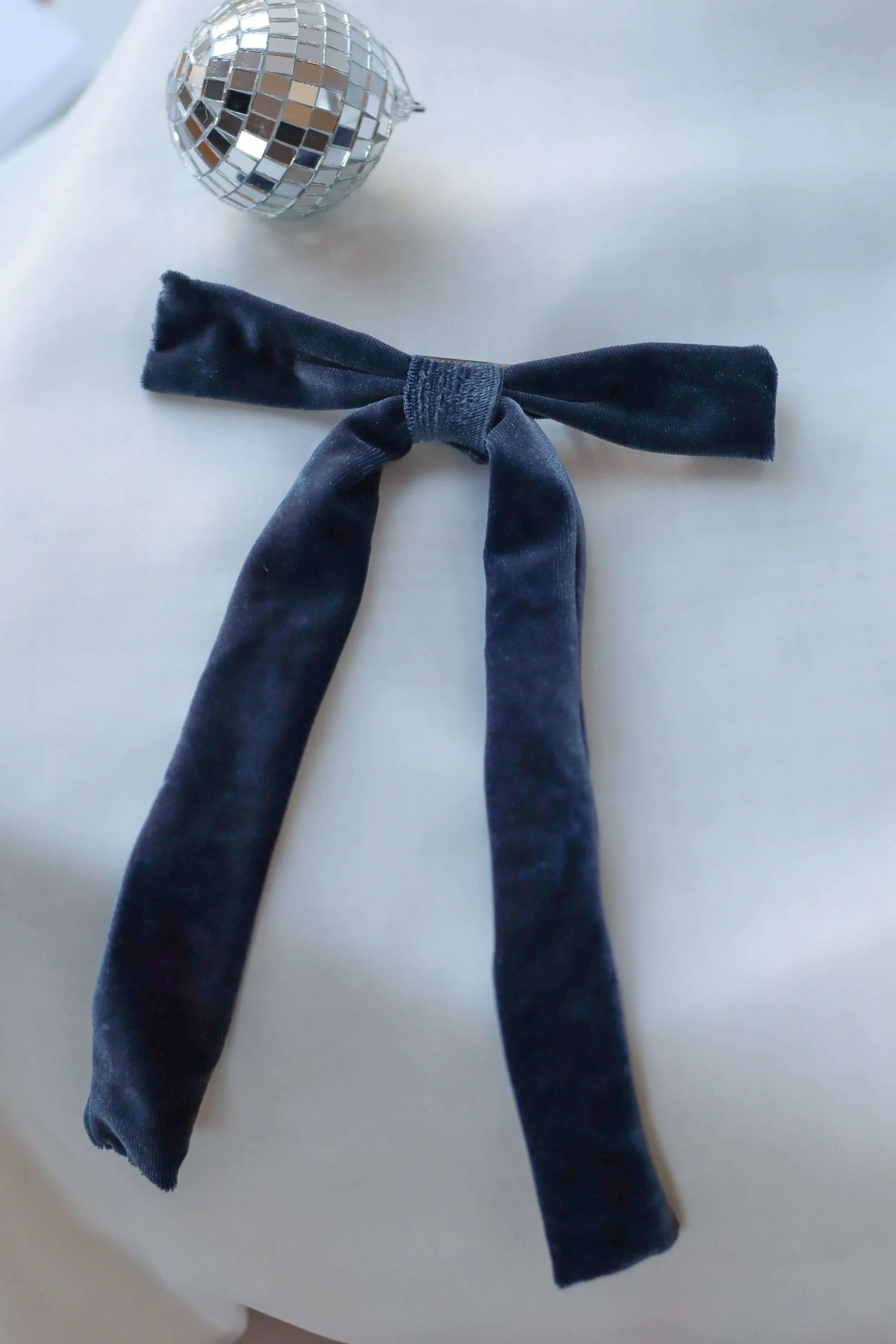 Blue Velvet Hair Bow