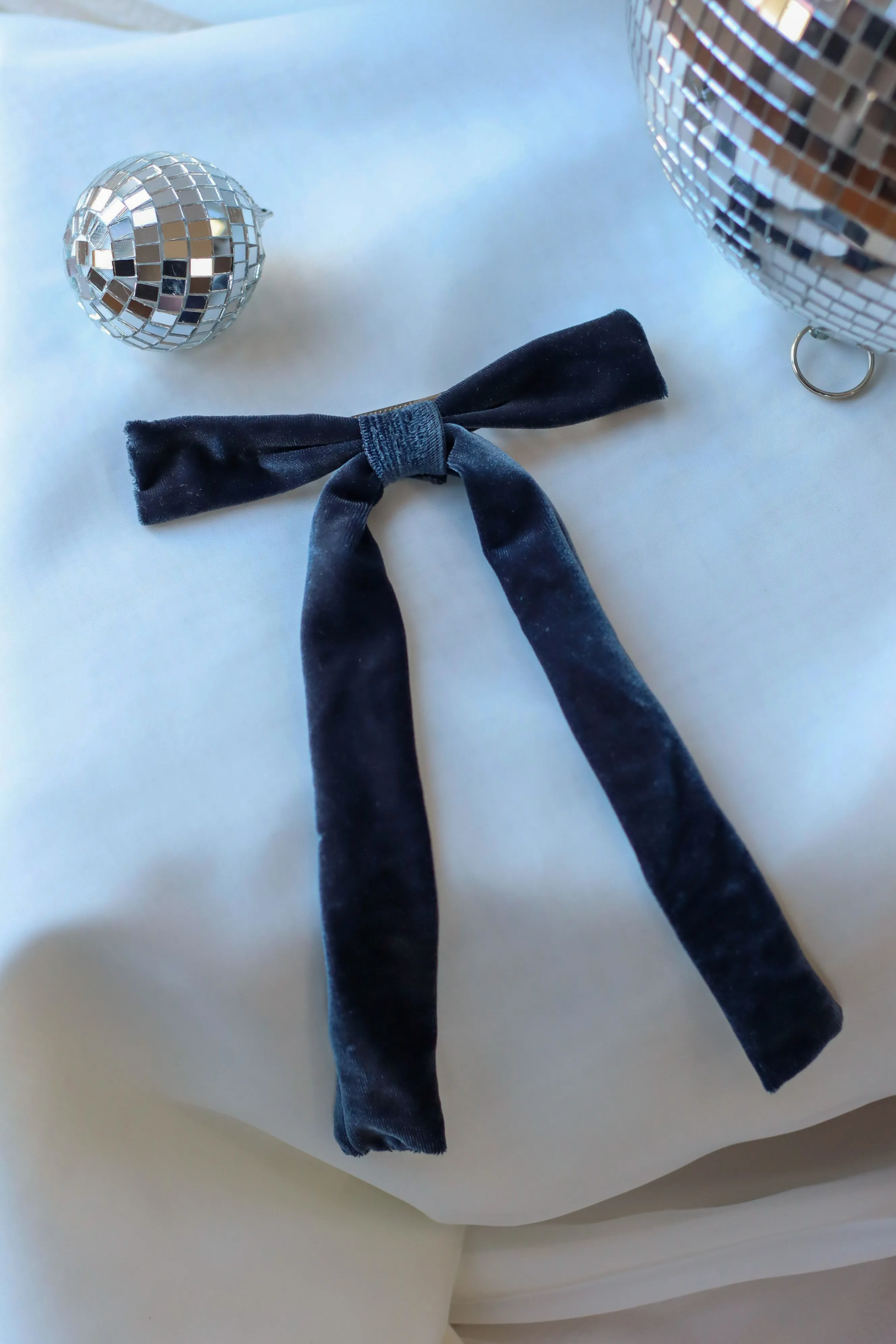 Blue Velvet Hair Bow