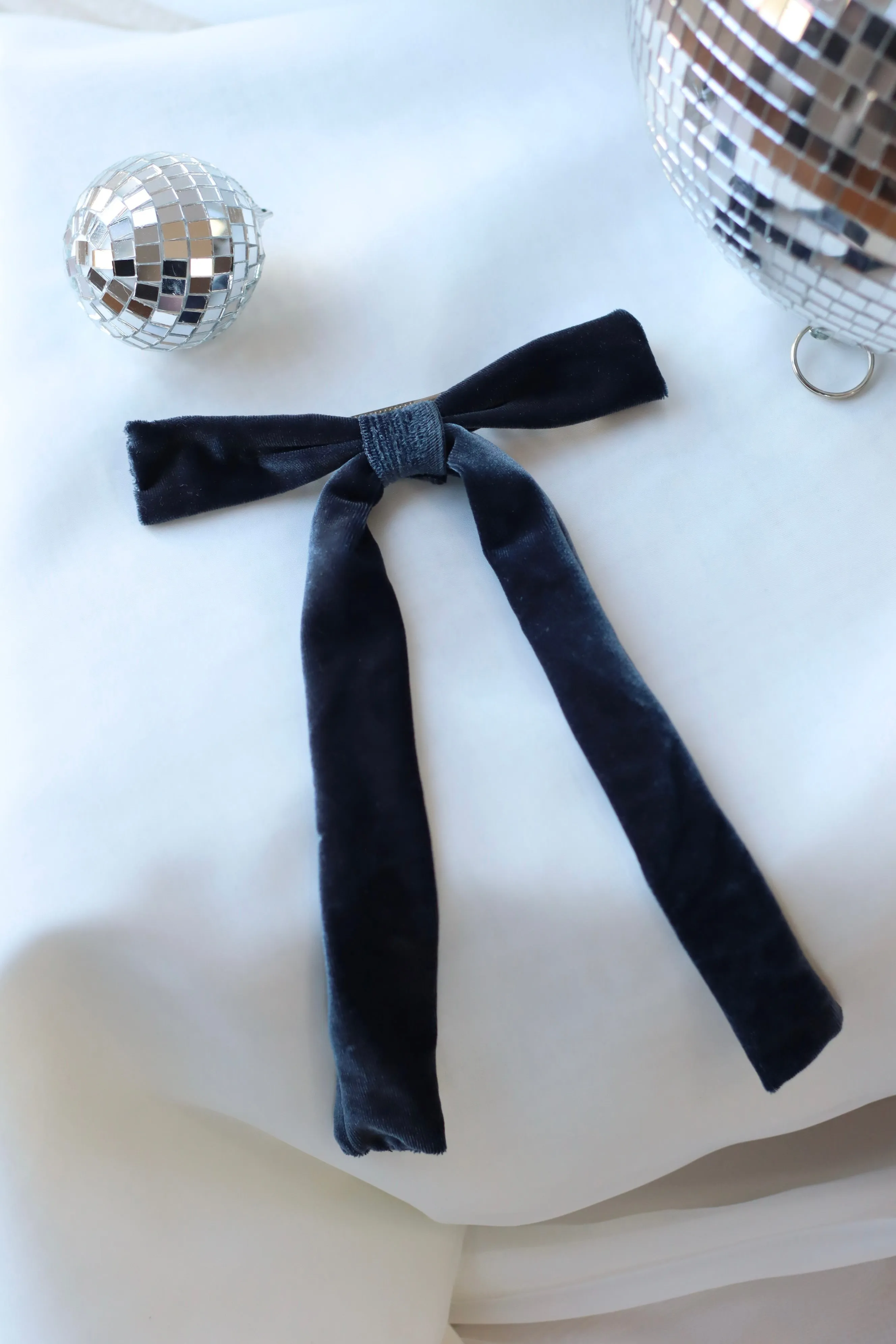Blue Velvet Hair Bow