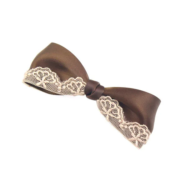 Bow with Lace Hair Barrette