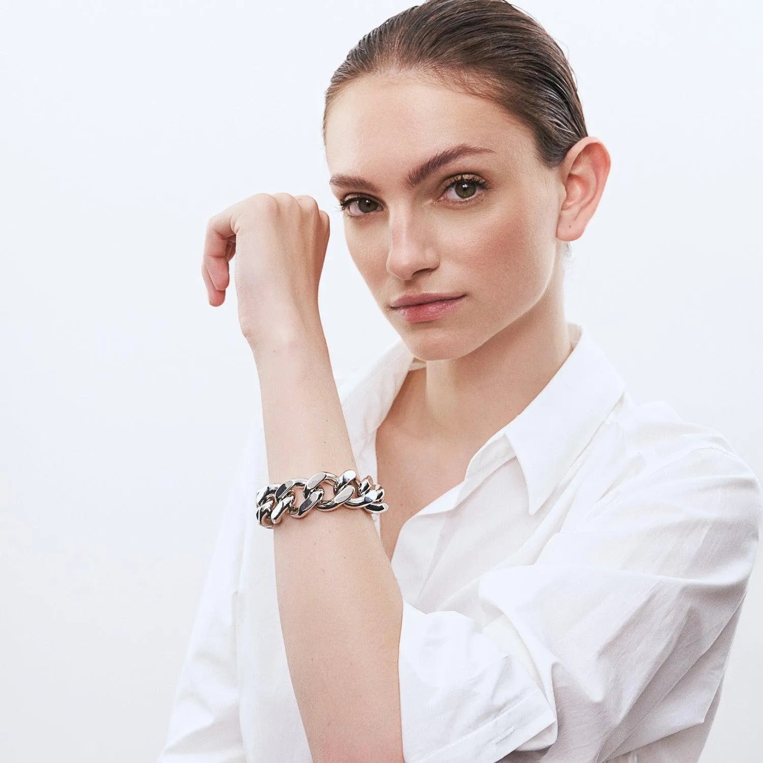 Flat Chain Bracelet Silver