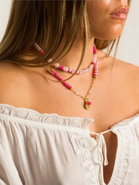 Fuchsia Bubble Choker Necklace