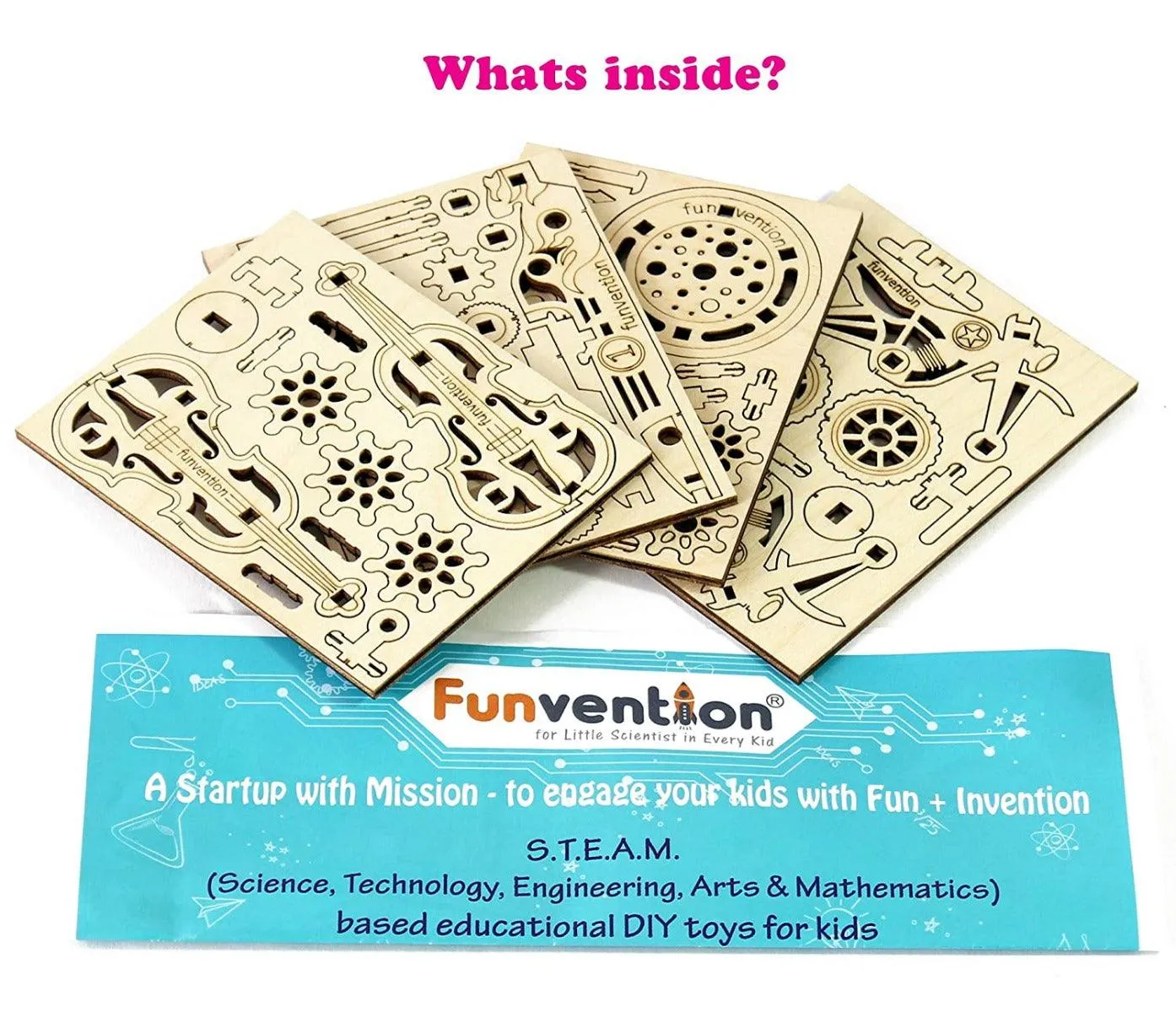 Funvention Fun Fidgets - Assorted - Pack of 24 DIY Miniature Mechanical Model (Car, Bike, Watch & Guitar) Birthday Return Gifts
