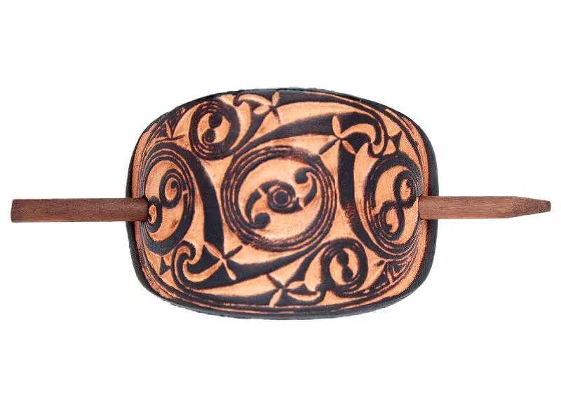 Gaelic Leather Hair Barrette