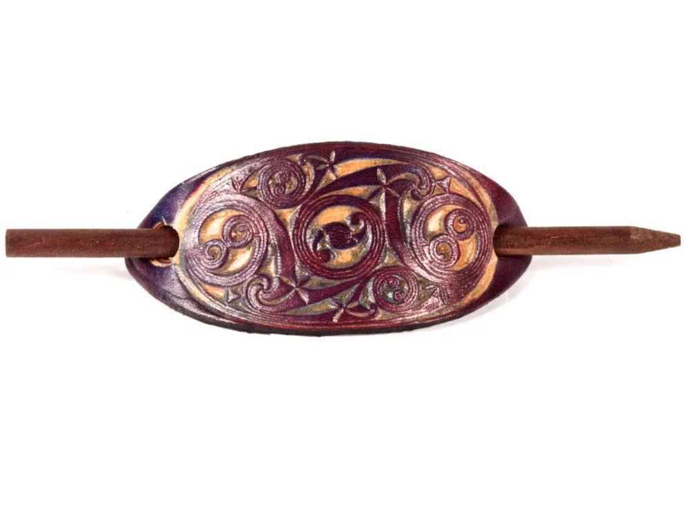 Gaelic Leather Hair Barrette