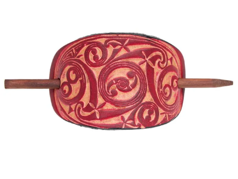 Gaelic Leather Hair Barrette