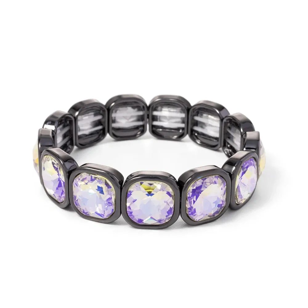 Handmade Bohemian Women's Tennis Bracelet - Square Shape Rhinestones Elastic Zircon Bangle Jewelry - Ideal Gift for Women