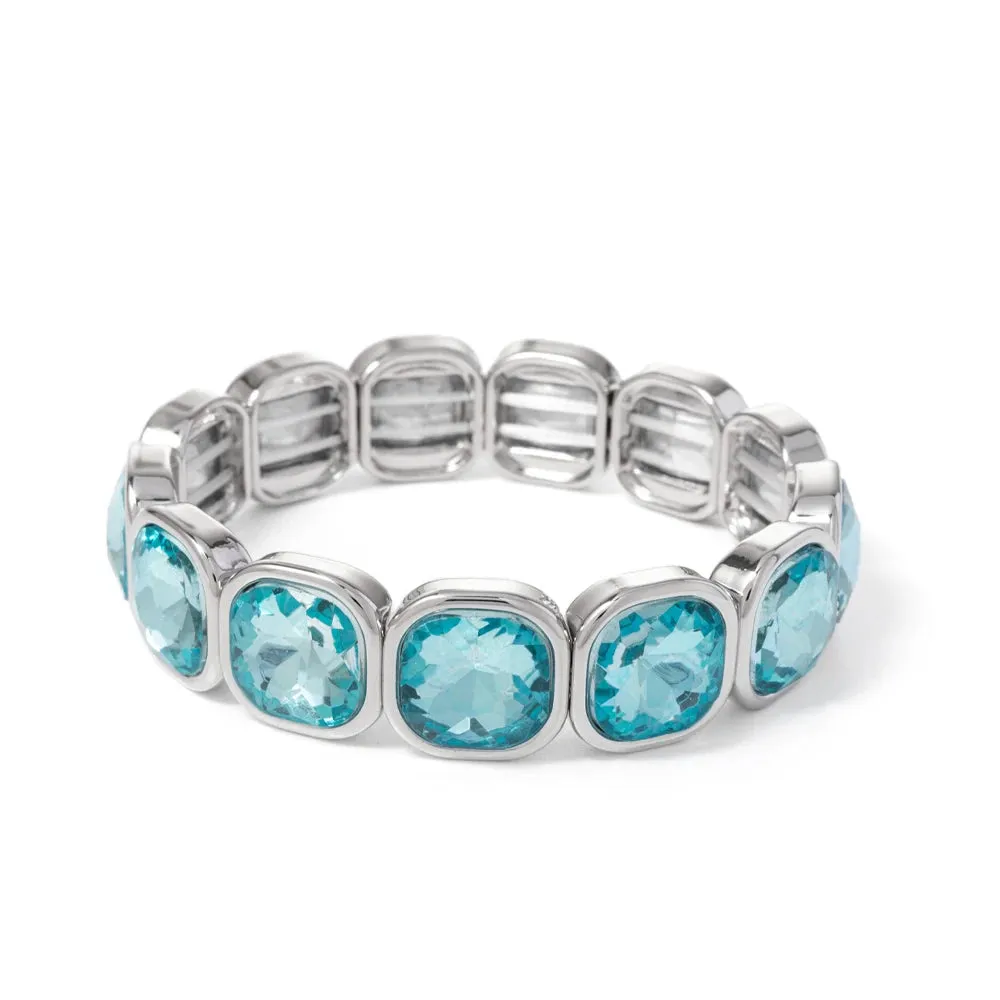 Handmade Bohemian Women's Tennis Bracelet - Square Shape Rhinestones Elastic Zircon Bangle Jewelry - Ideal Gift for Women