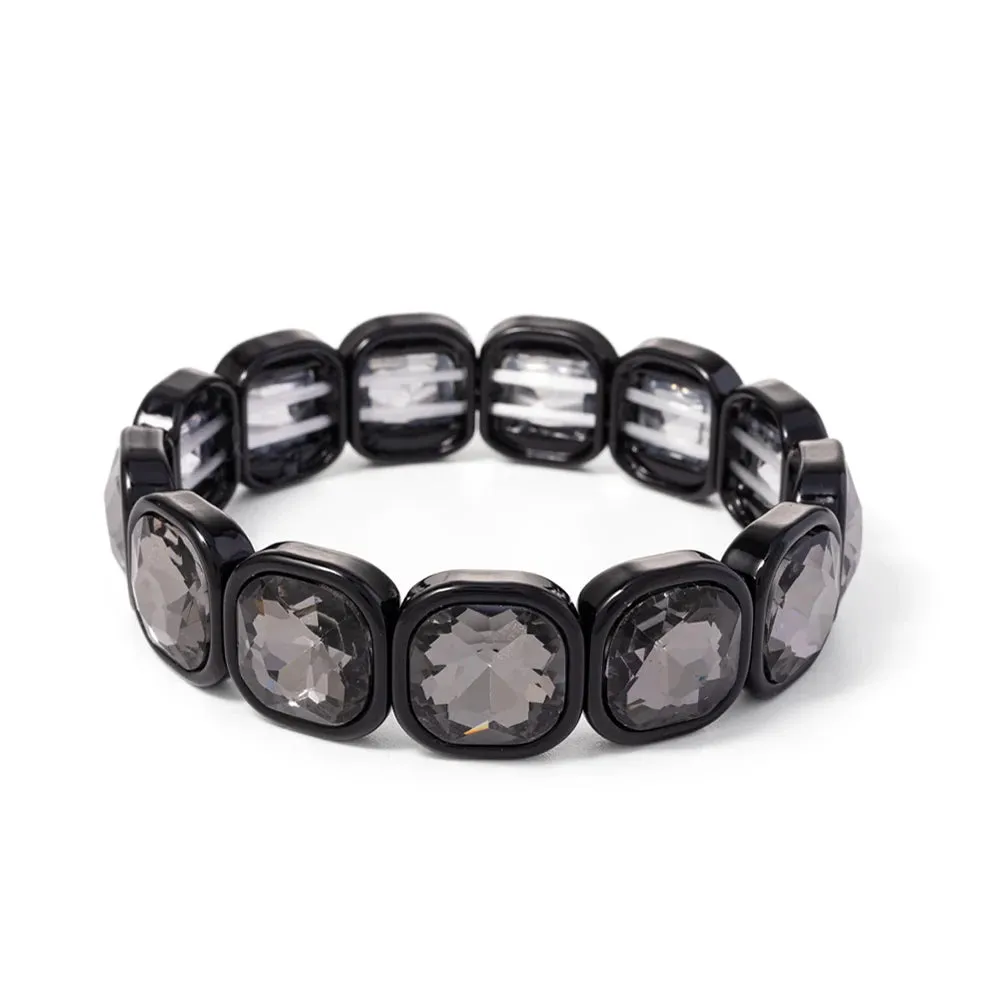 Handmade Bohemian Women's Tennis Bracelet - Square Shape Rhinestones Elastic Zircon Bangle Jewelry - Ideal Gift for Women