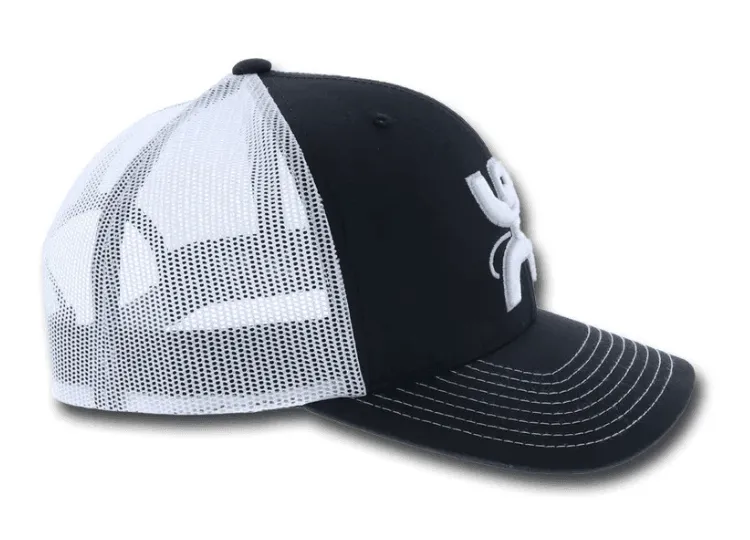 Hooey Arc Black Trucker Snapback Hat 1862T-BKWH