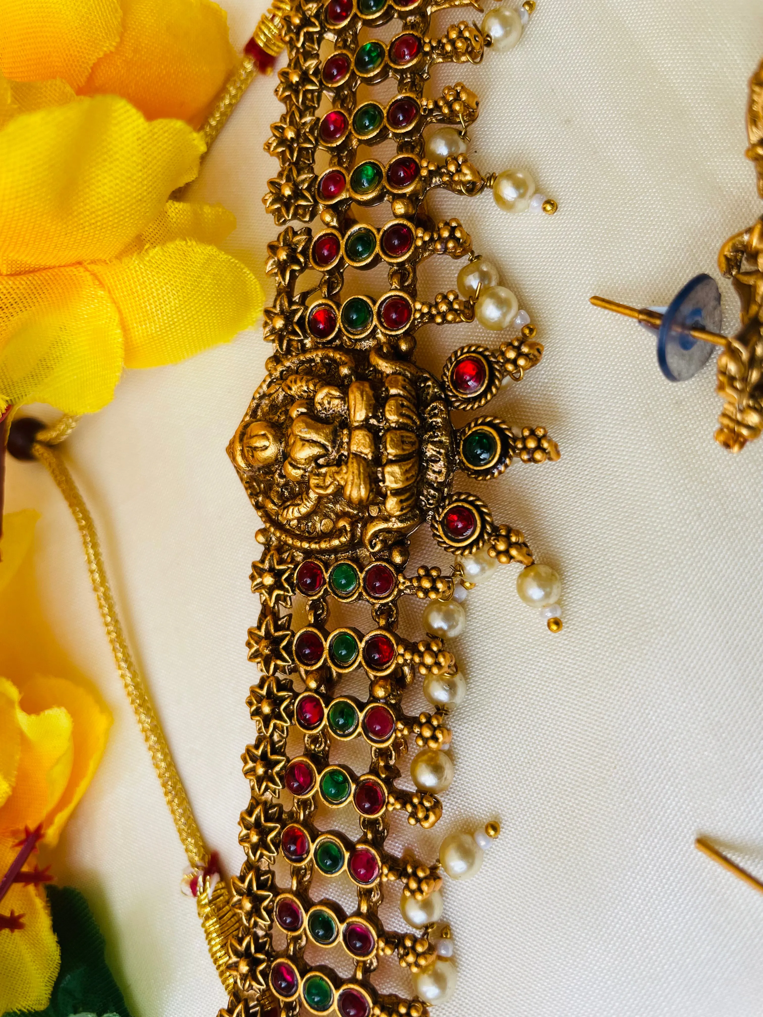 Lakshmi white hanging choker