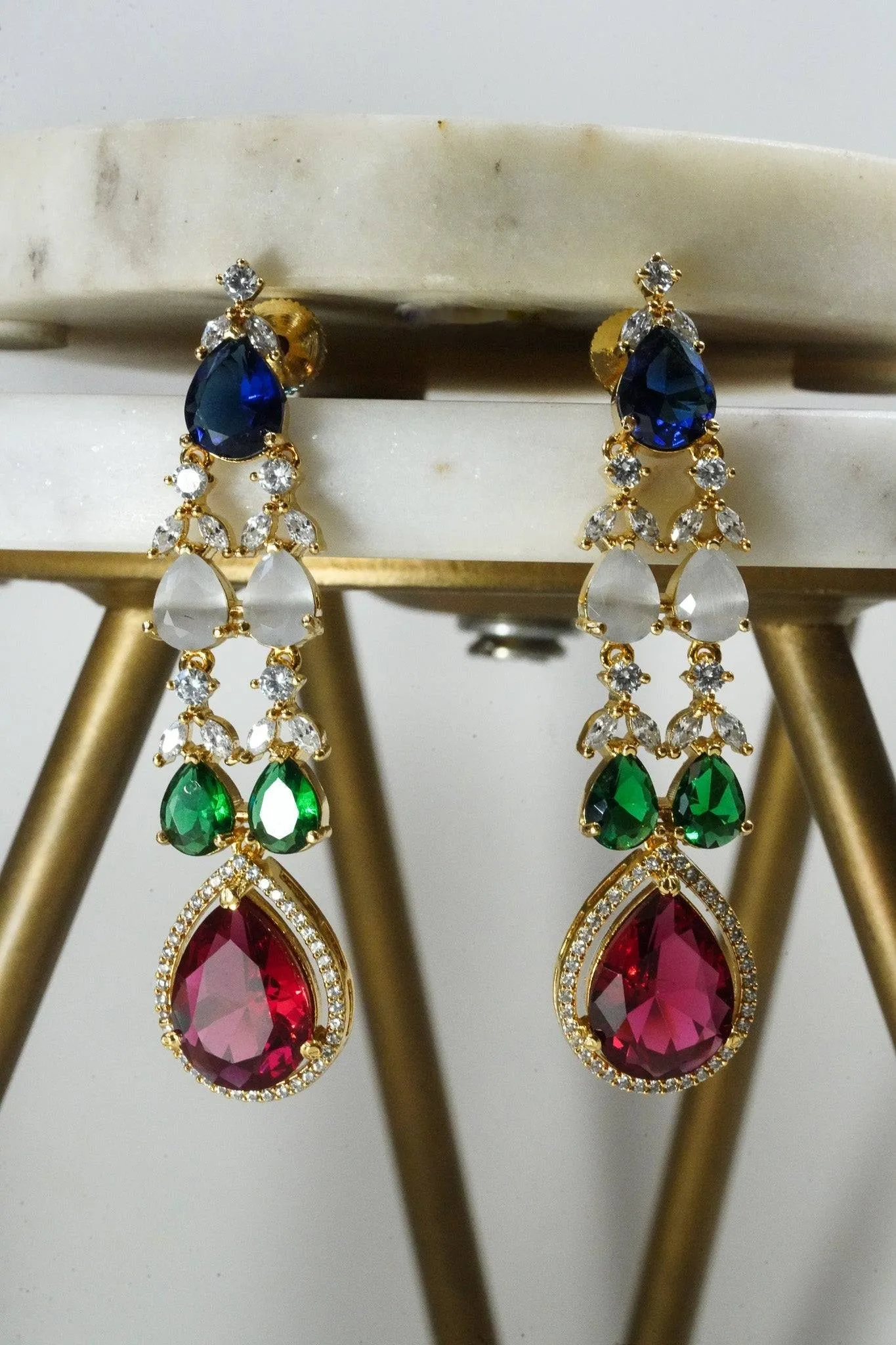 Naina - Double Layer AD Necklace Set