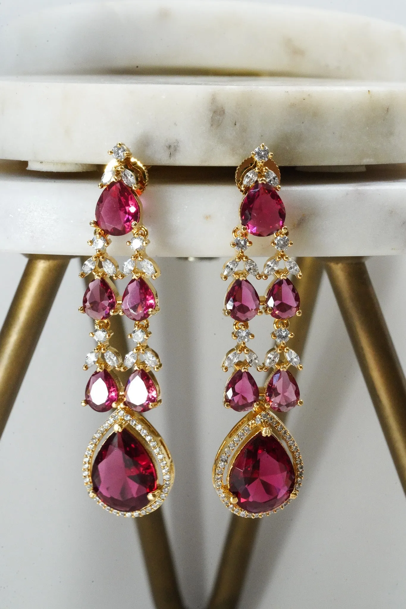 Naina - Double Layer AD Necklace Set