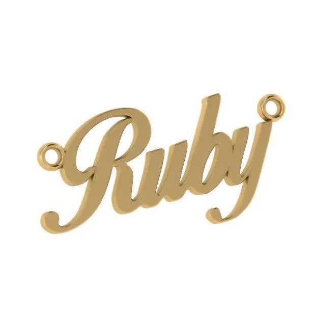 Name Necklace Gold Ruby