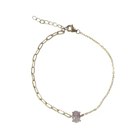 Oval Mixed Paper Chain Bracelet