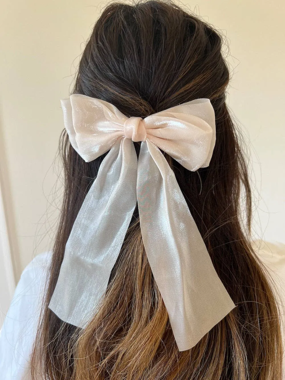 Purple Organza Hair Bow Barrette