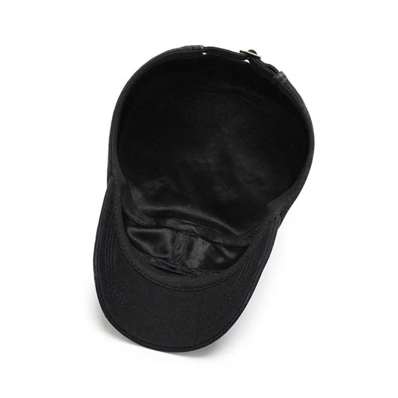 Retro Cotton Military Cap For Men Women Flat Top Military Hats Bone Baseball Cap Outdoor Adjustable Army Men's Cap