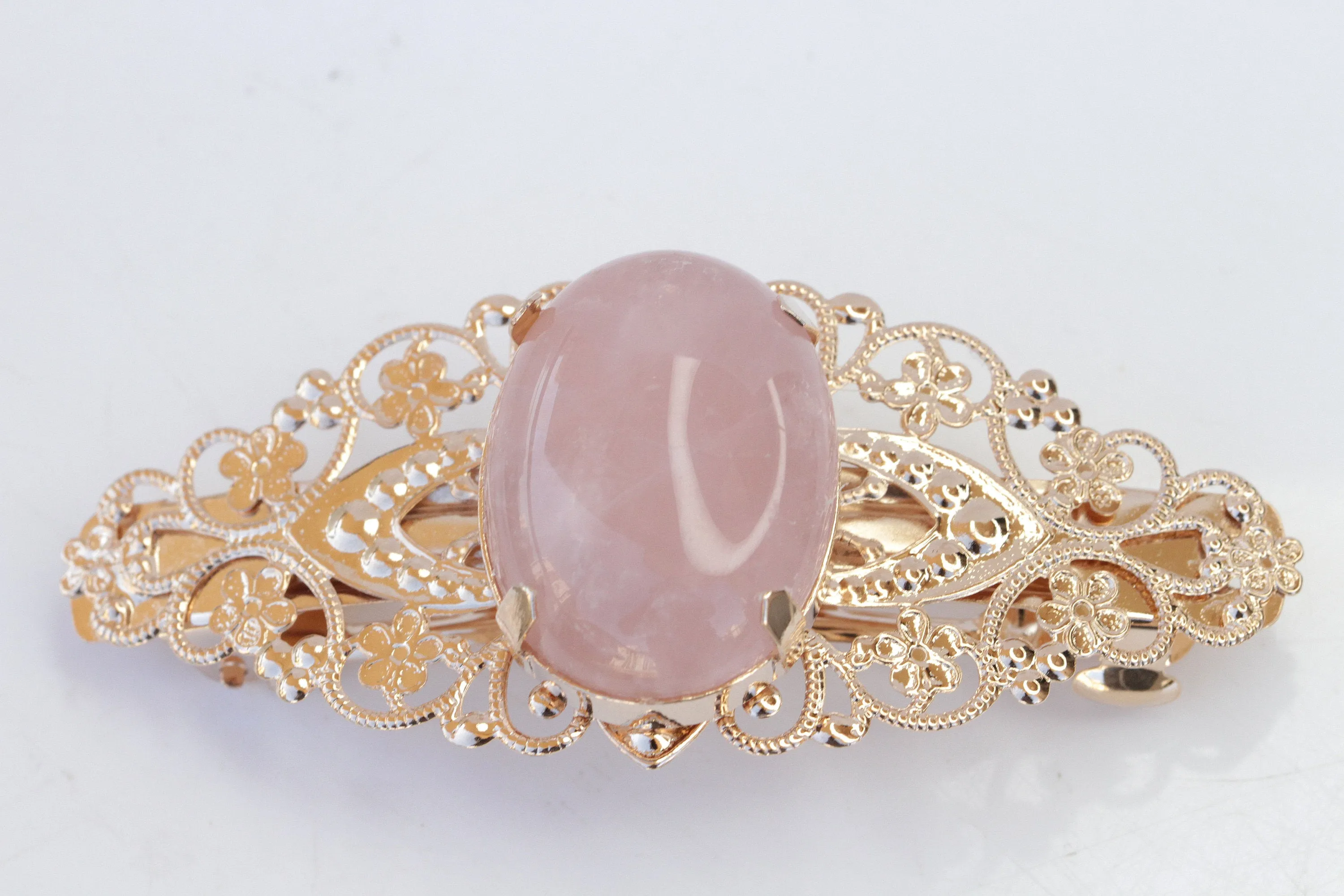 ROSE QUARTZ  BARRETTE