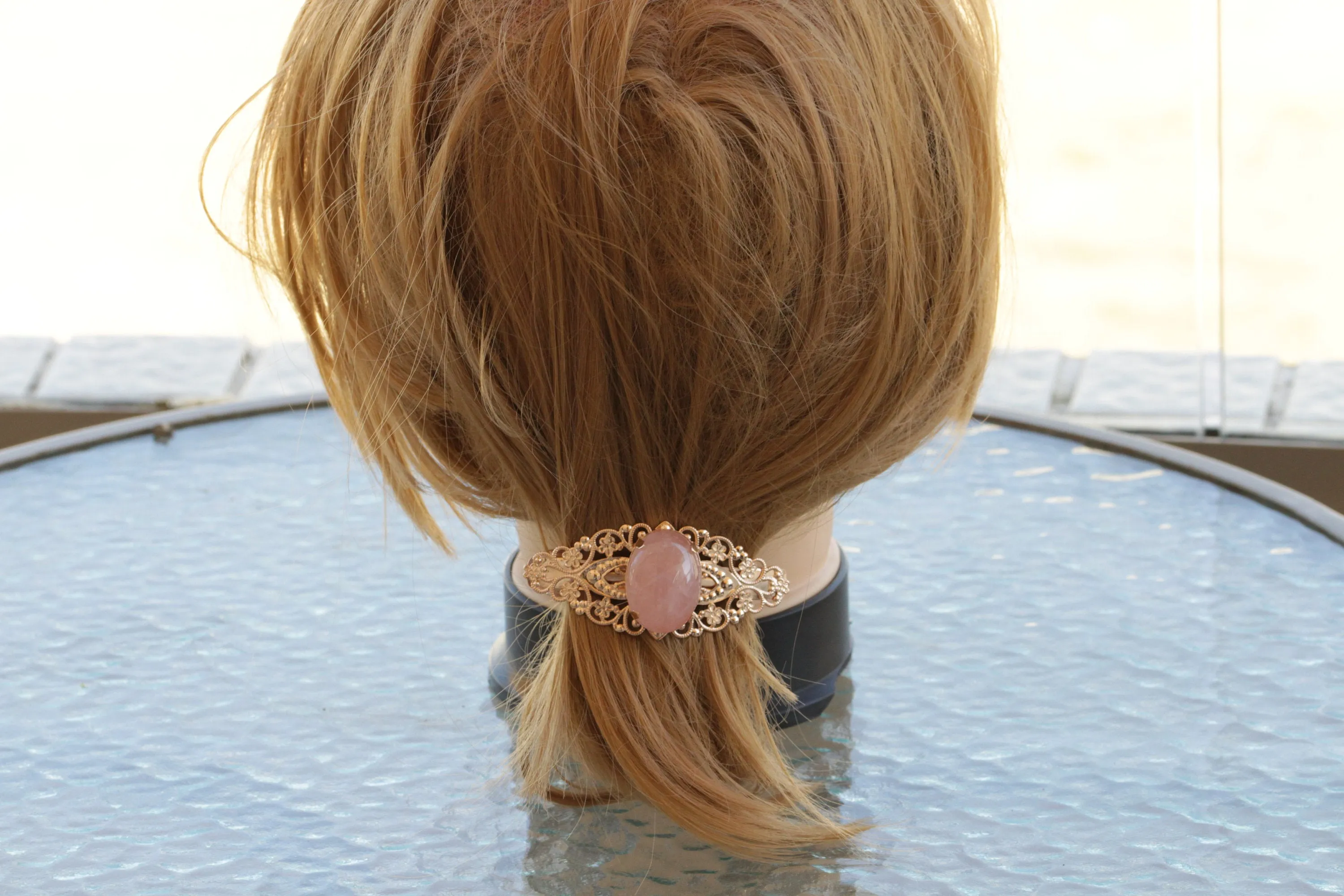 ROSE QUARTZ  BARRETTE