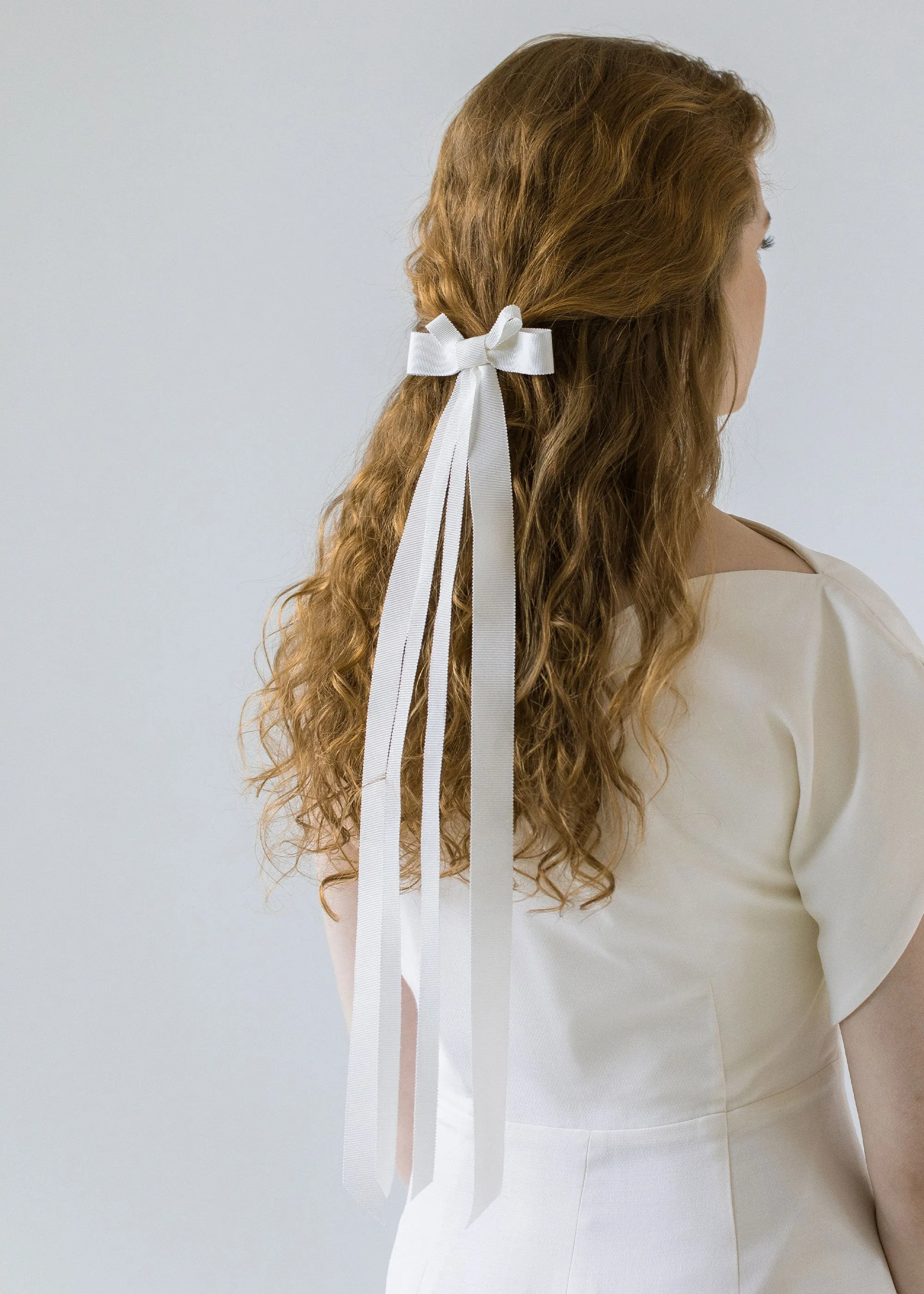 Rosie Bow Barrette -- Snow