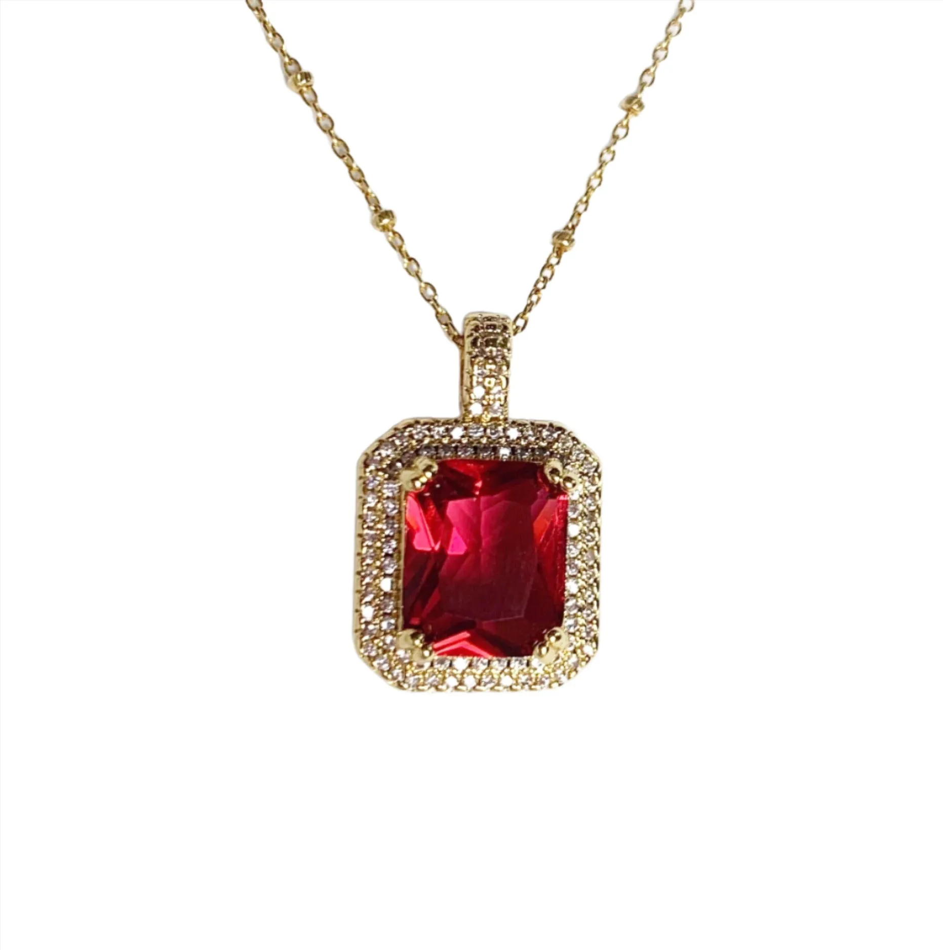 Ruby Hidden Gem Pavé Necklace