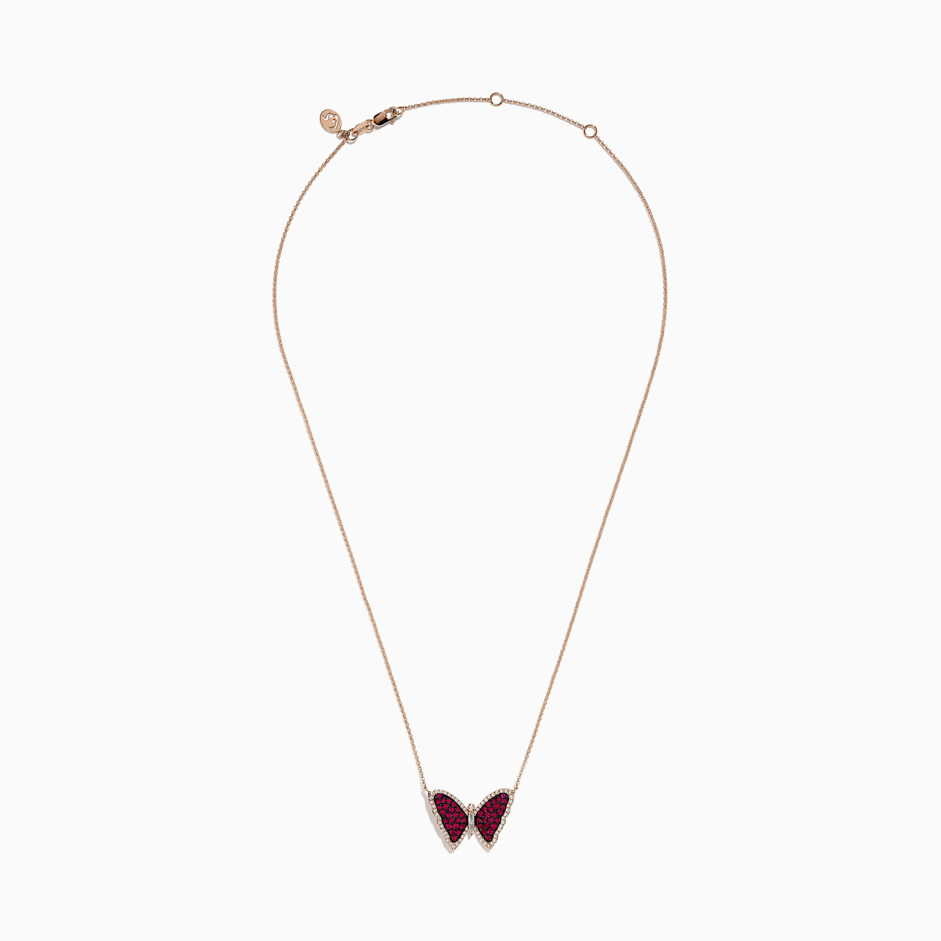 Ruby Royale 14K Rose Gold Ruby Butterfly Necklace