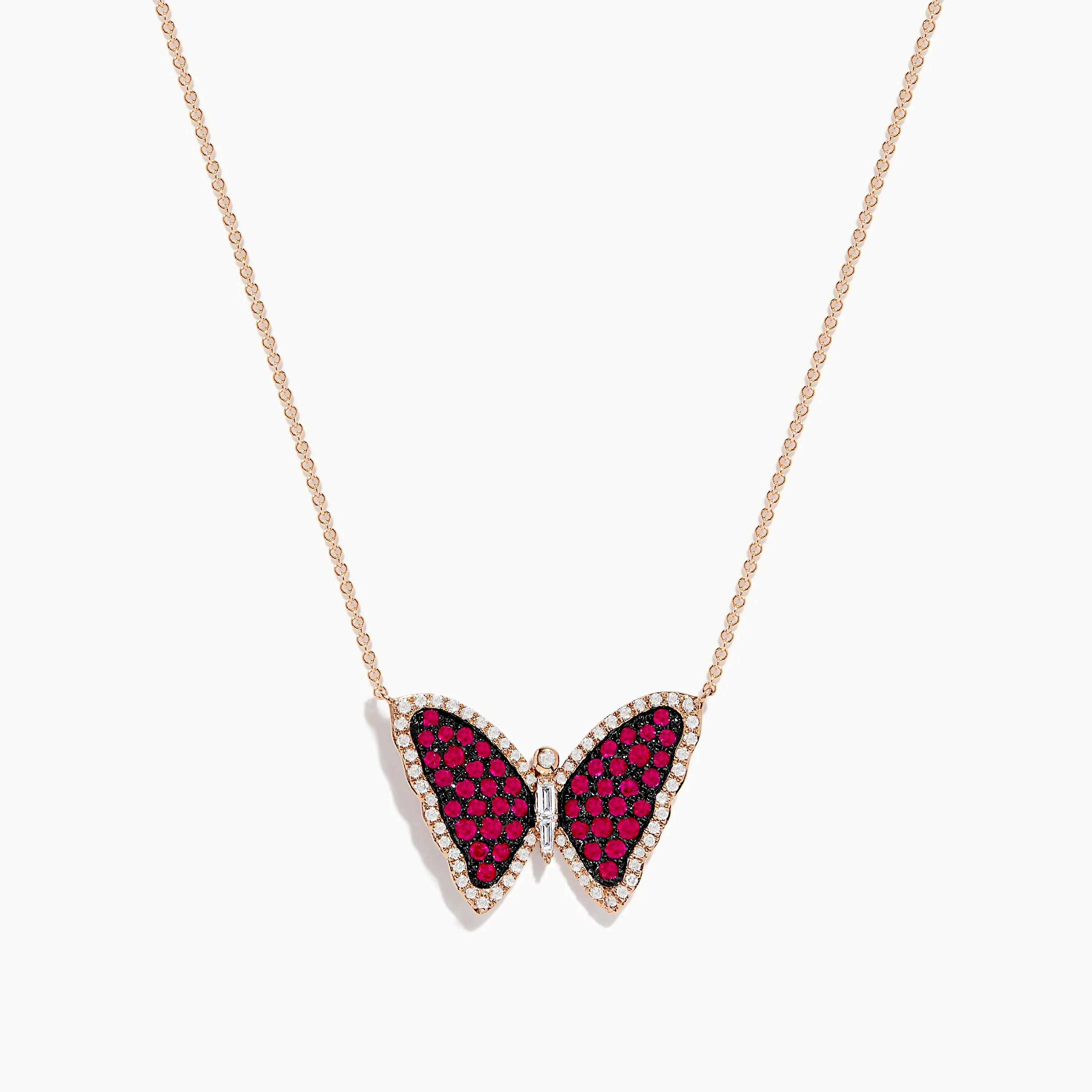 Ruby Royale 14K Rose Gold Ruby Butterfly Necklace