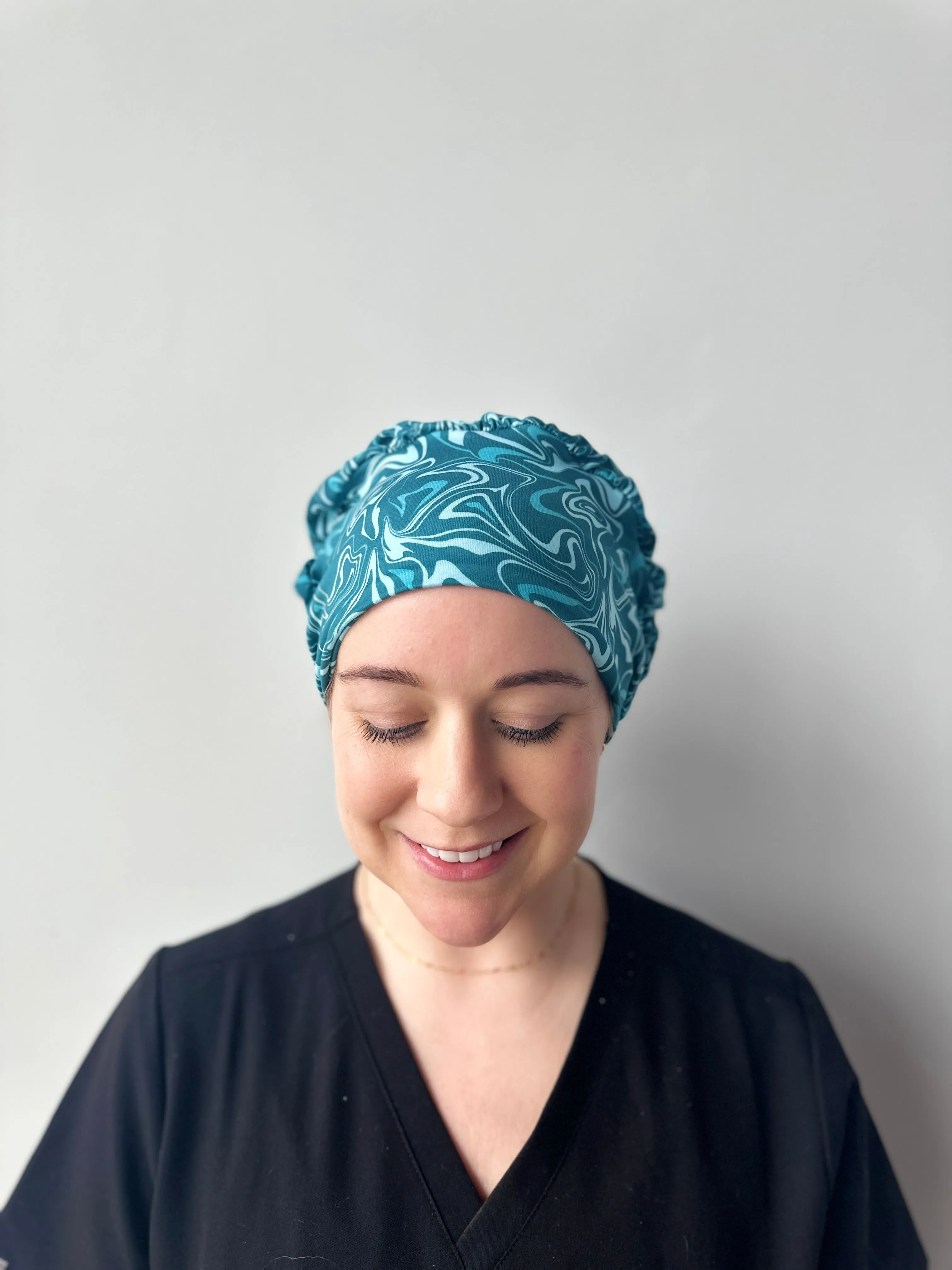 Scrub Hat - Blue Swirl