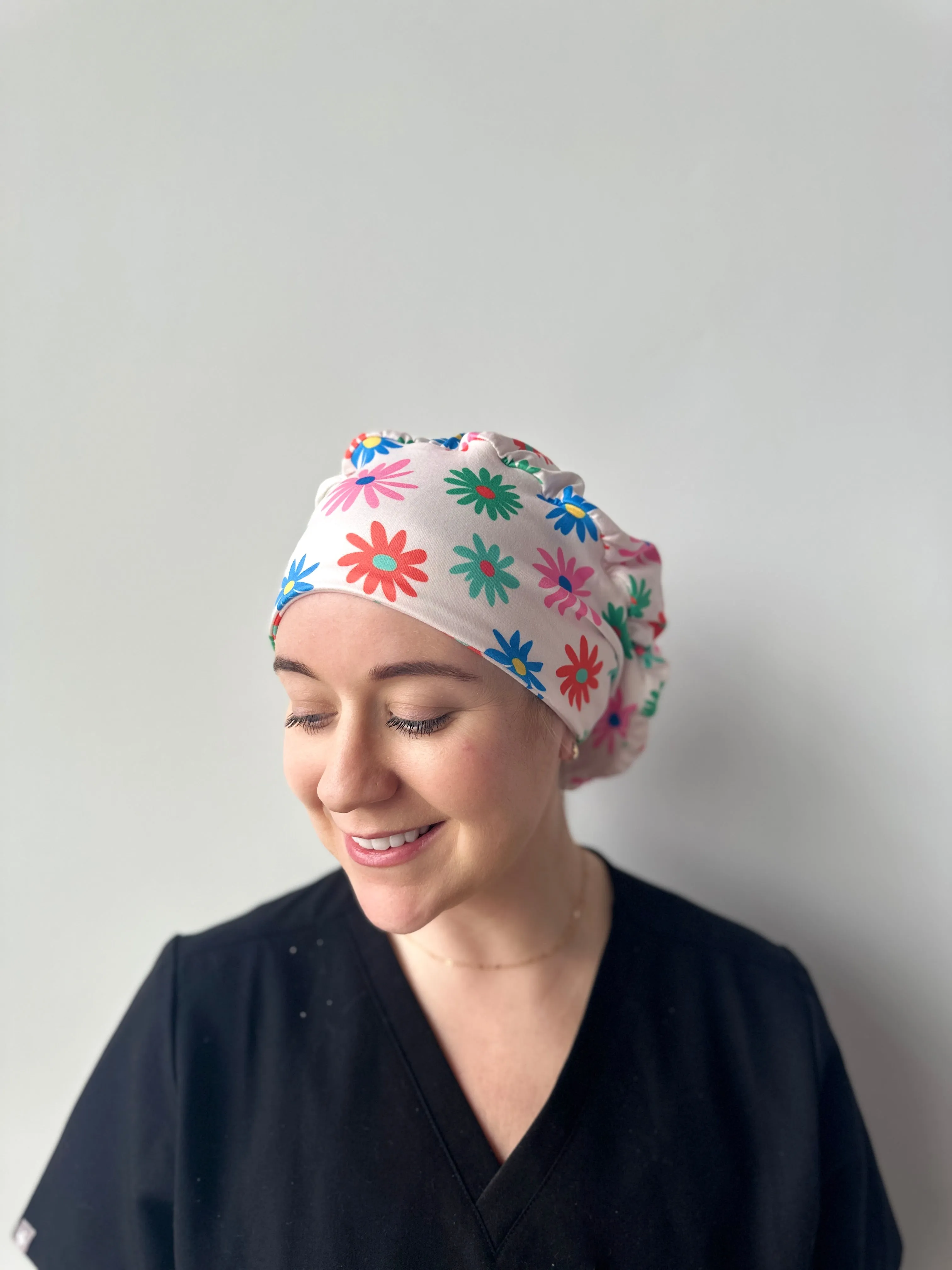 Scrub Hat - Bright Flowers