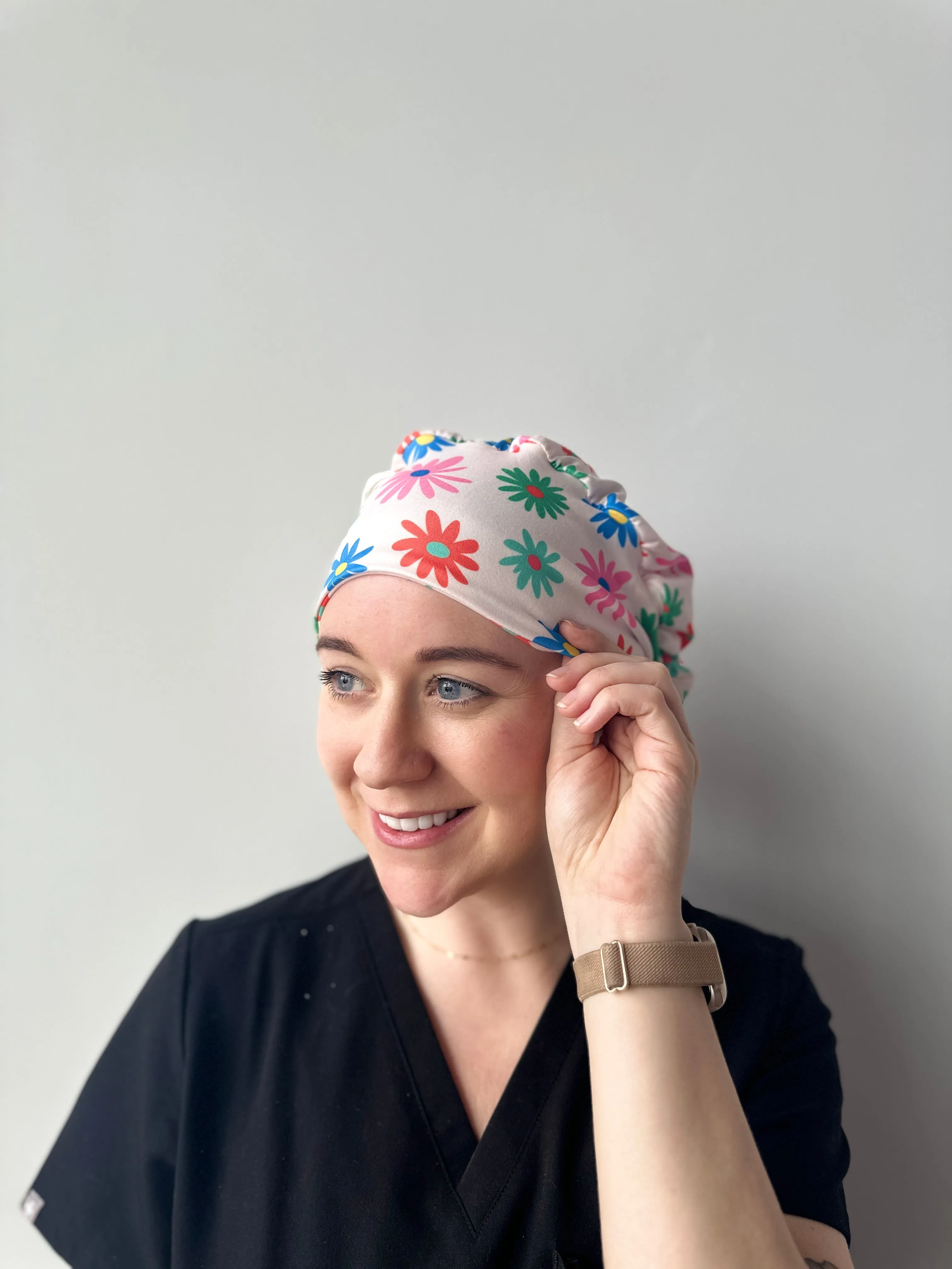 Scrub Hat - Bright Flowers