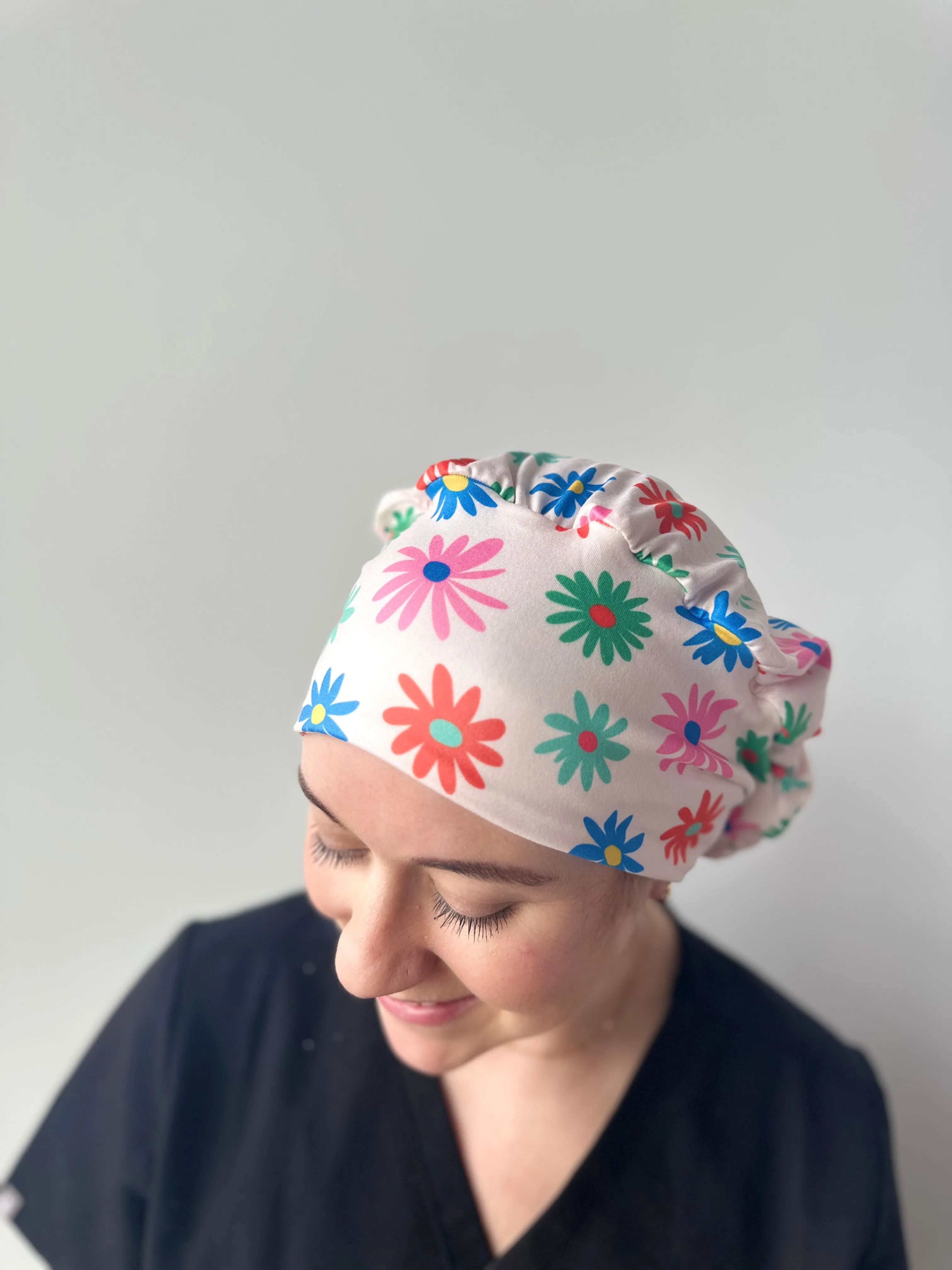 Scrub Hat - Bright Flowers