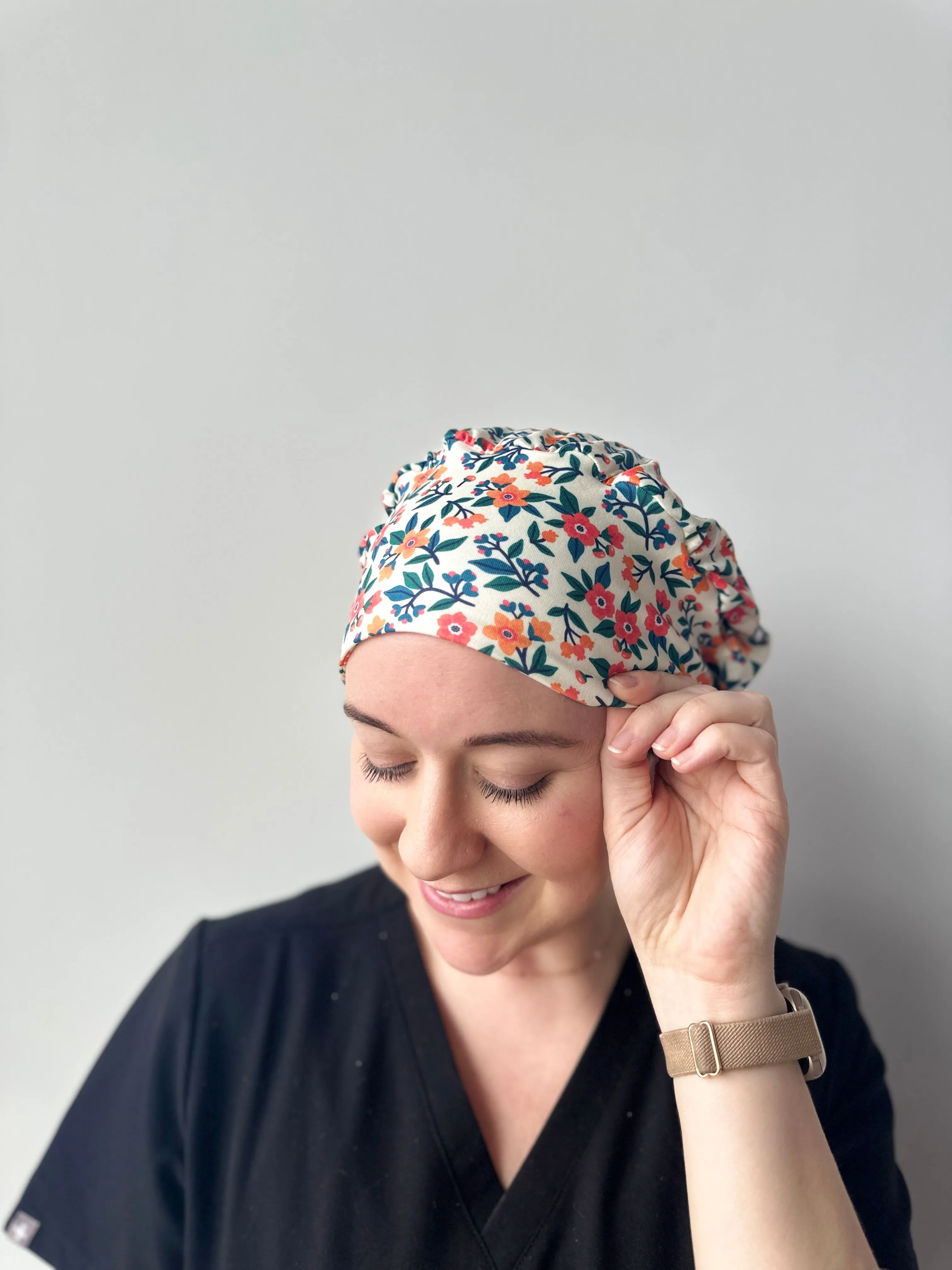 Scrub Hat - Retro Floral