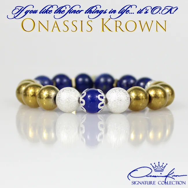 Sigma Blue & Gold Bead Bracelet