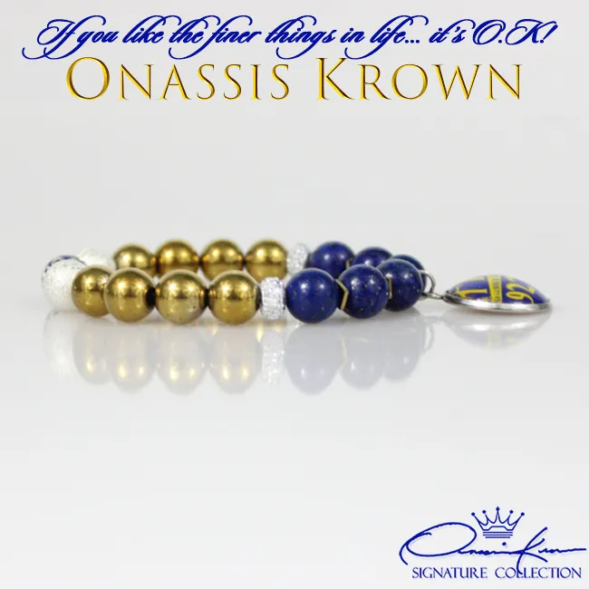 Sigma Blue & Gold Bead Bracelet