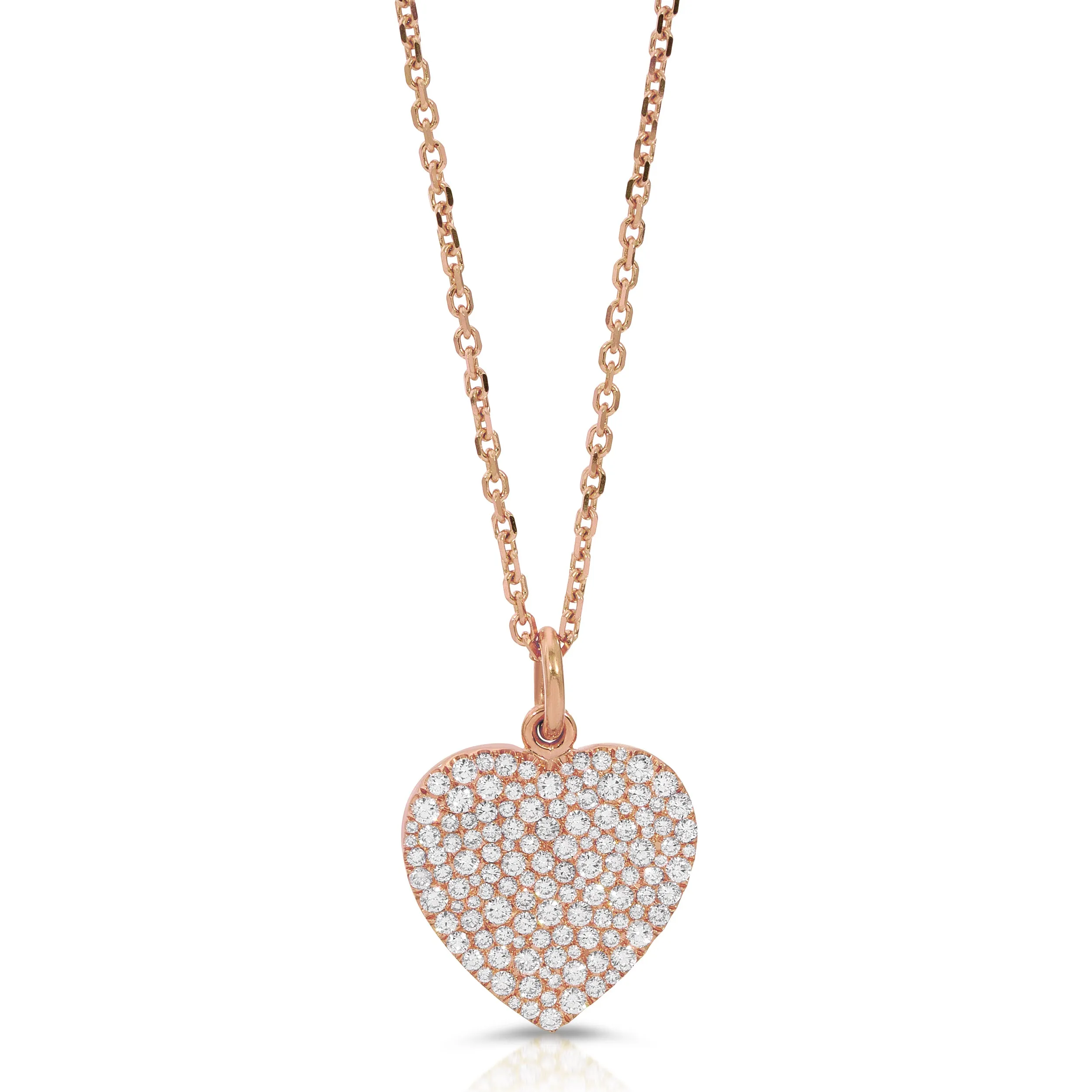 SMALL PEBBLE DIAMOND HEART PENDANT