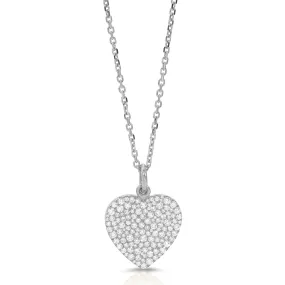SMALL PEBBLE DIAMOND HEART PENDANT