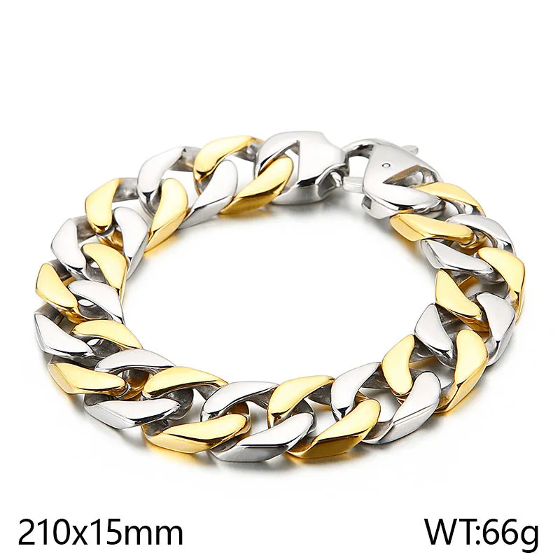 Stylish Korean Titanium Steel Cuban Chain Bracelet for Men