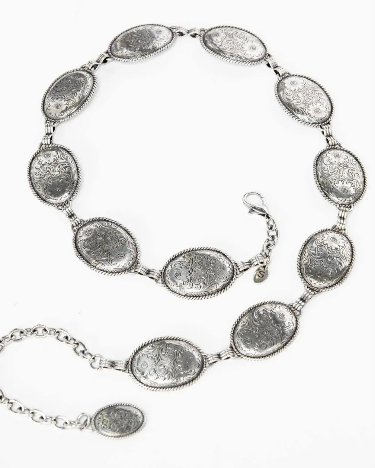 Tony Lama Women's Antique Silver Nicole Concho Belt C50151