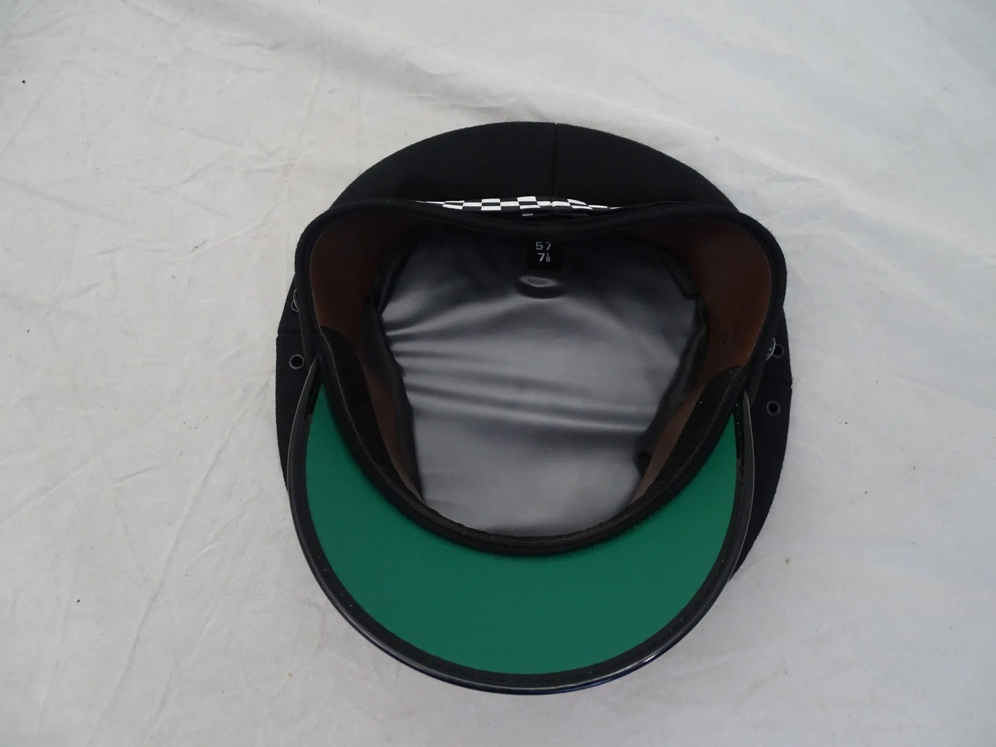 Used Black Flat Peaked Cap With Checker Fancy Dress Theatre Film And TV PKCAPB