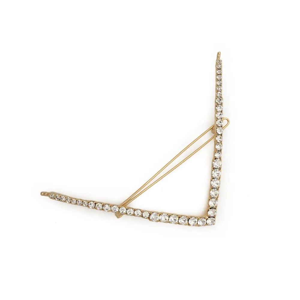 Vee Tapered Crystal Barrette